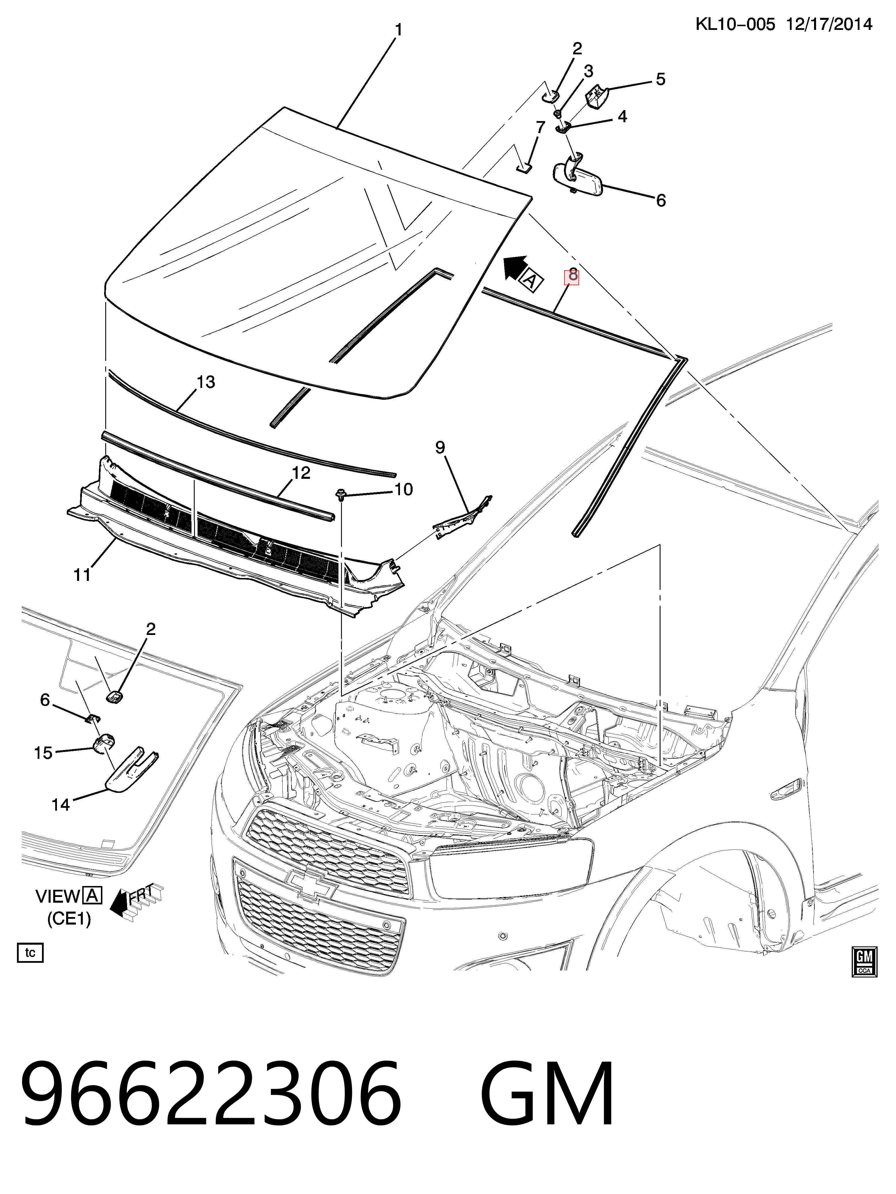 P96622306 Parts-Mall Защитная накладка переднего стекла