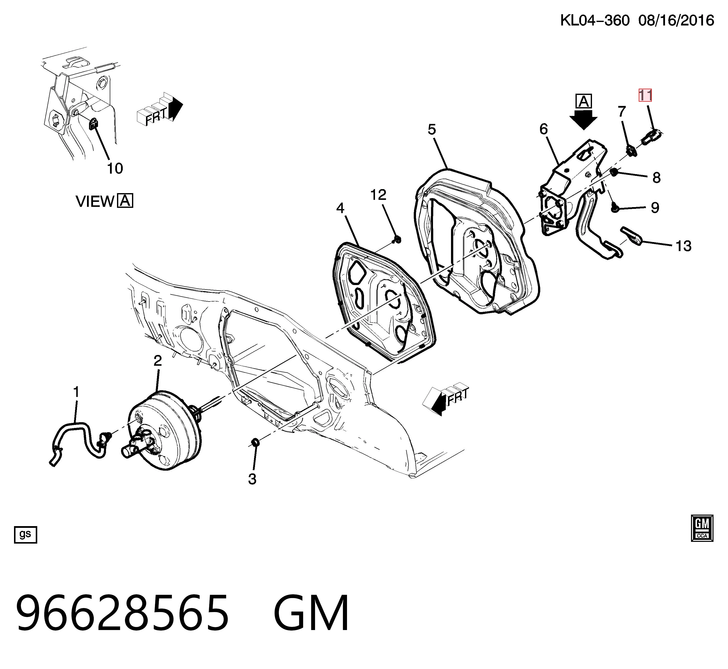 96628565 General Motors Датчик тормоза