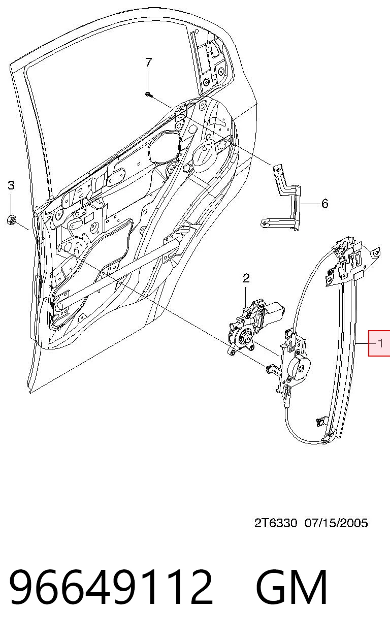 94567374 Opel Механизм стеклоподъемника двери задней, левой