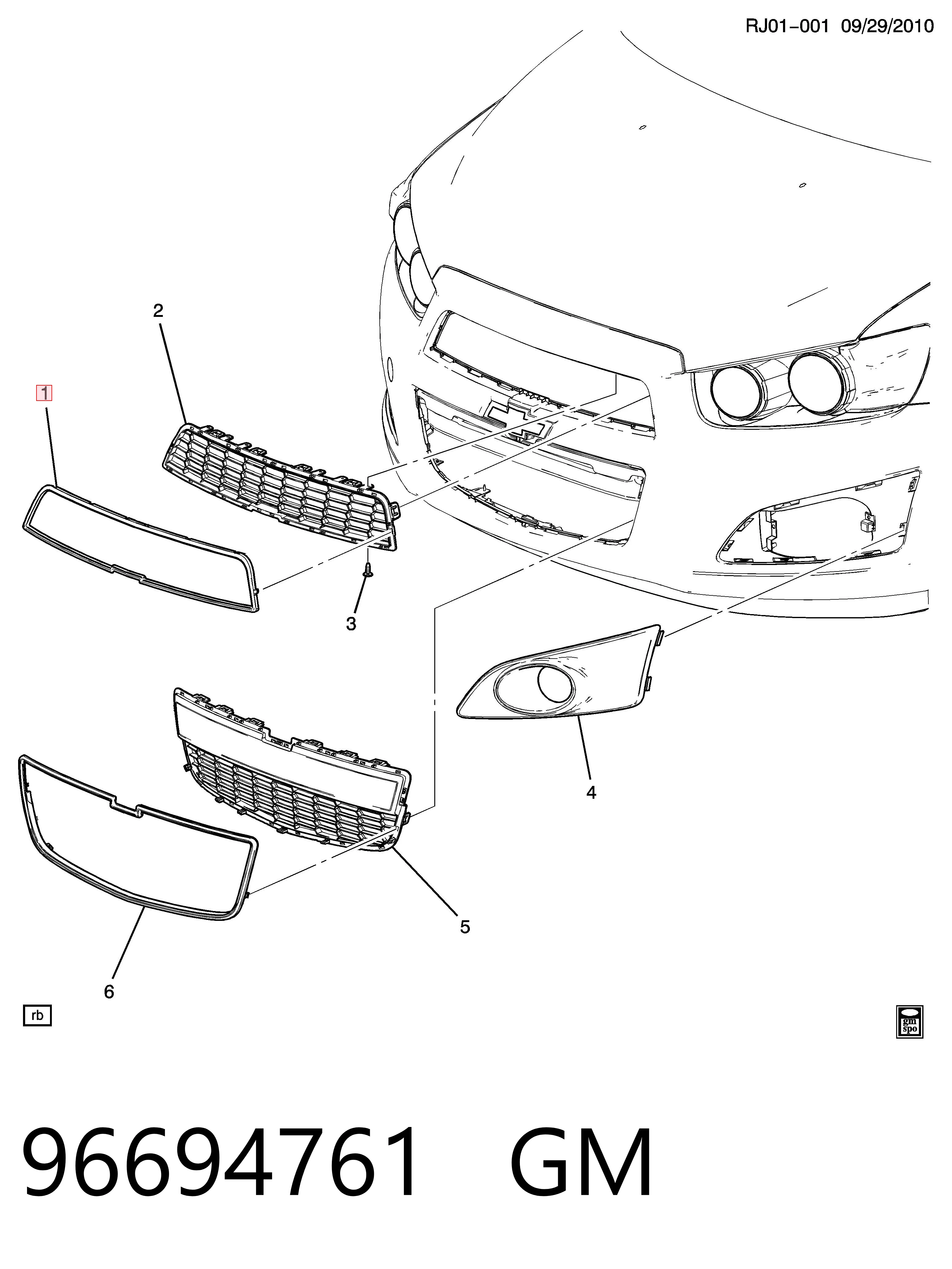 96694761 Opel Решетка радиатора