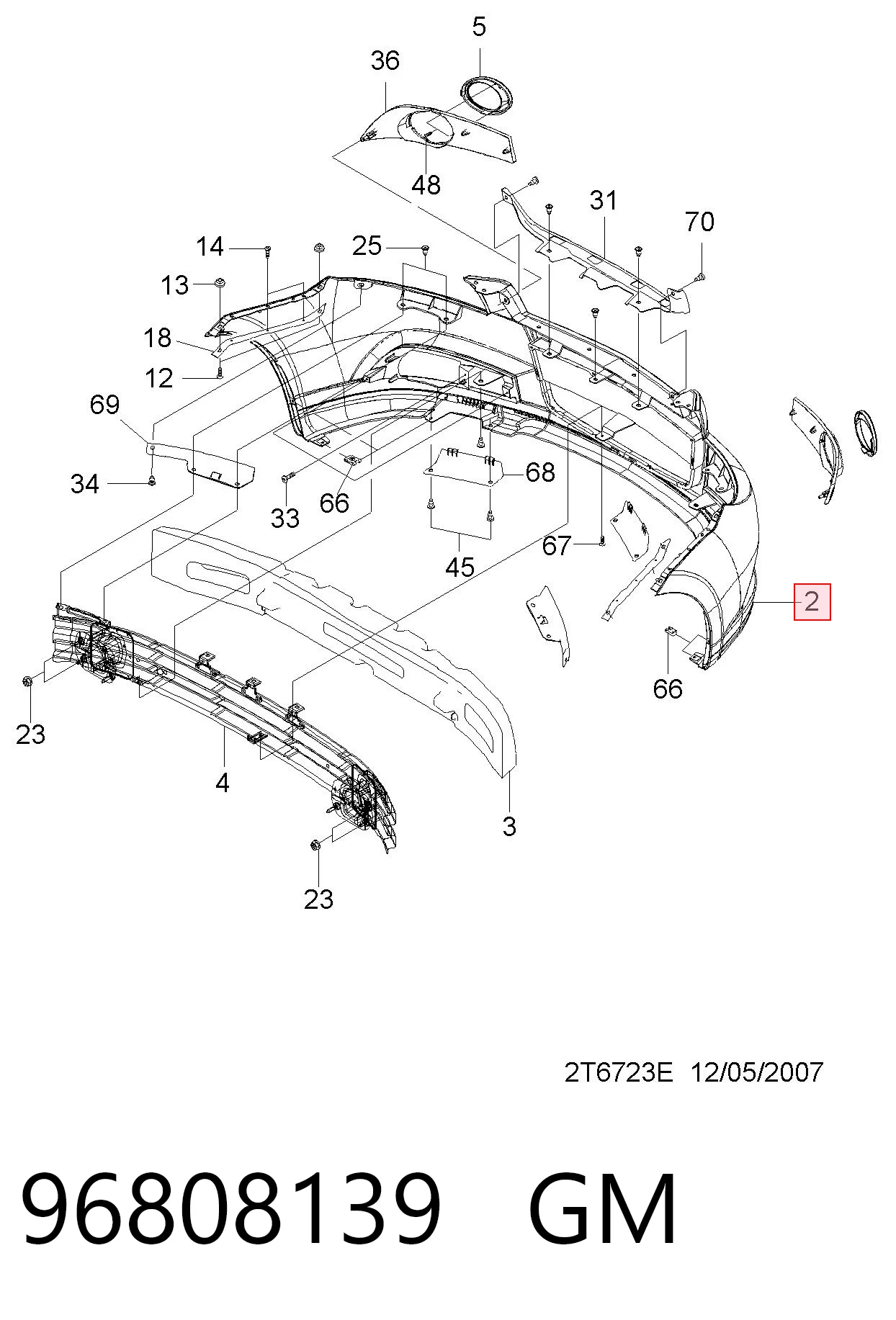 96808139 Opel Бампер передний в сборе