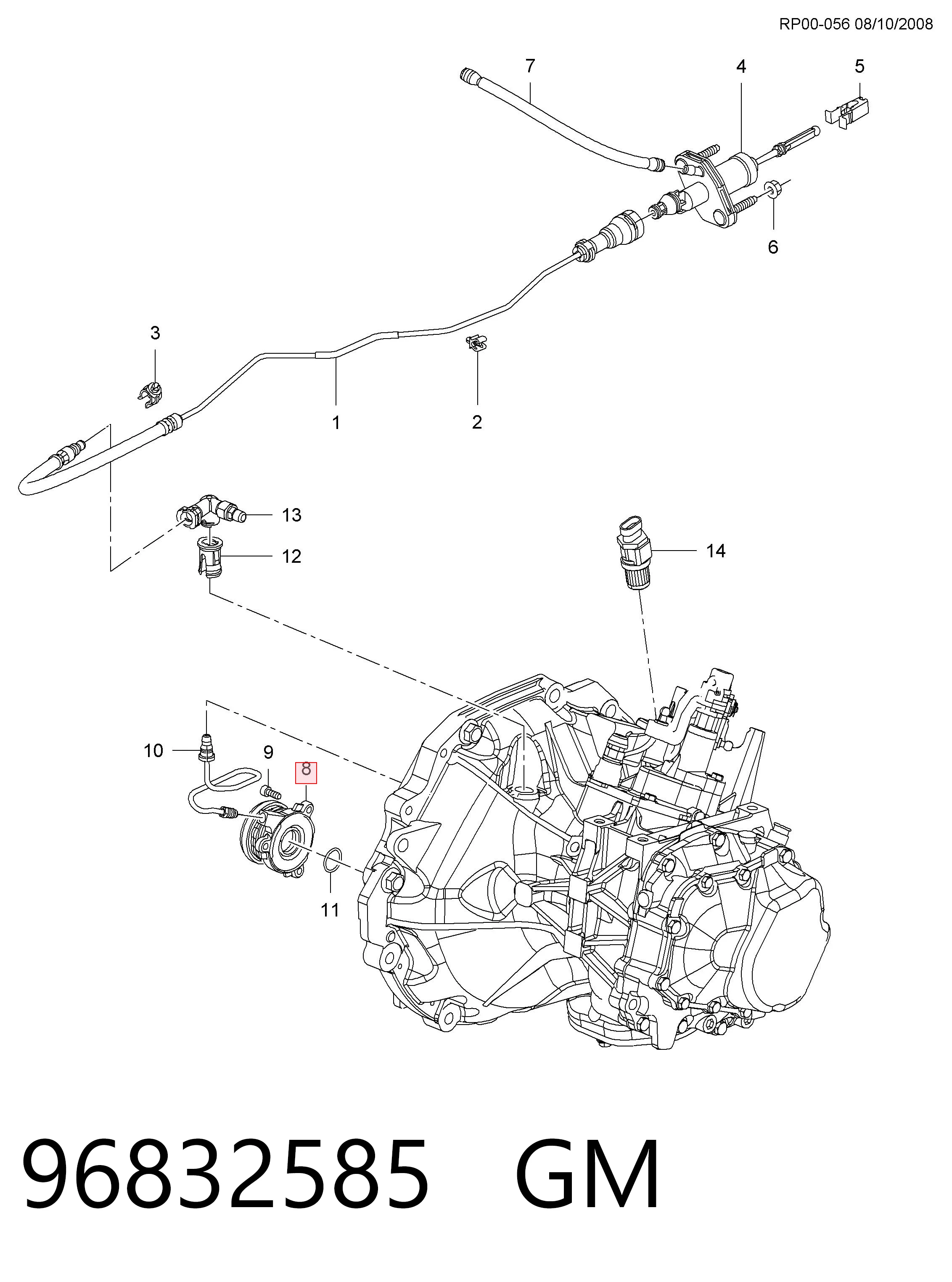 Рабочий цилиндр сцепления в сборе 0679034 Opel