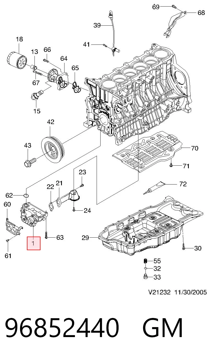 Масляный насос двигателя на Chevrolet Evanda  V200