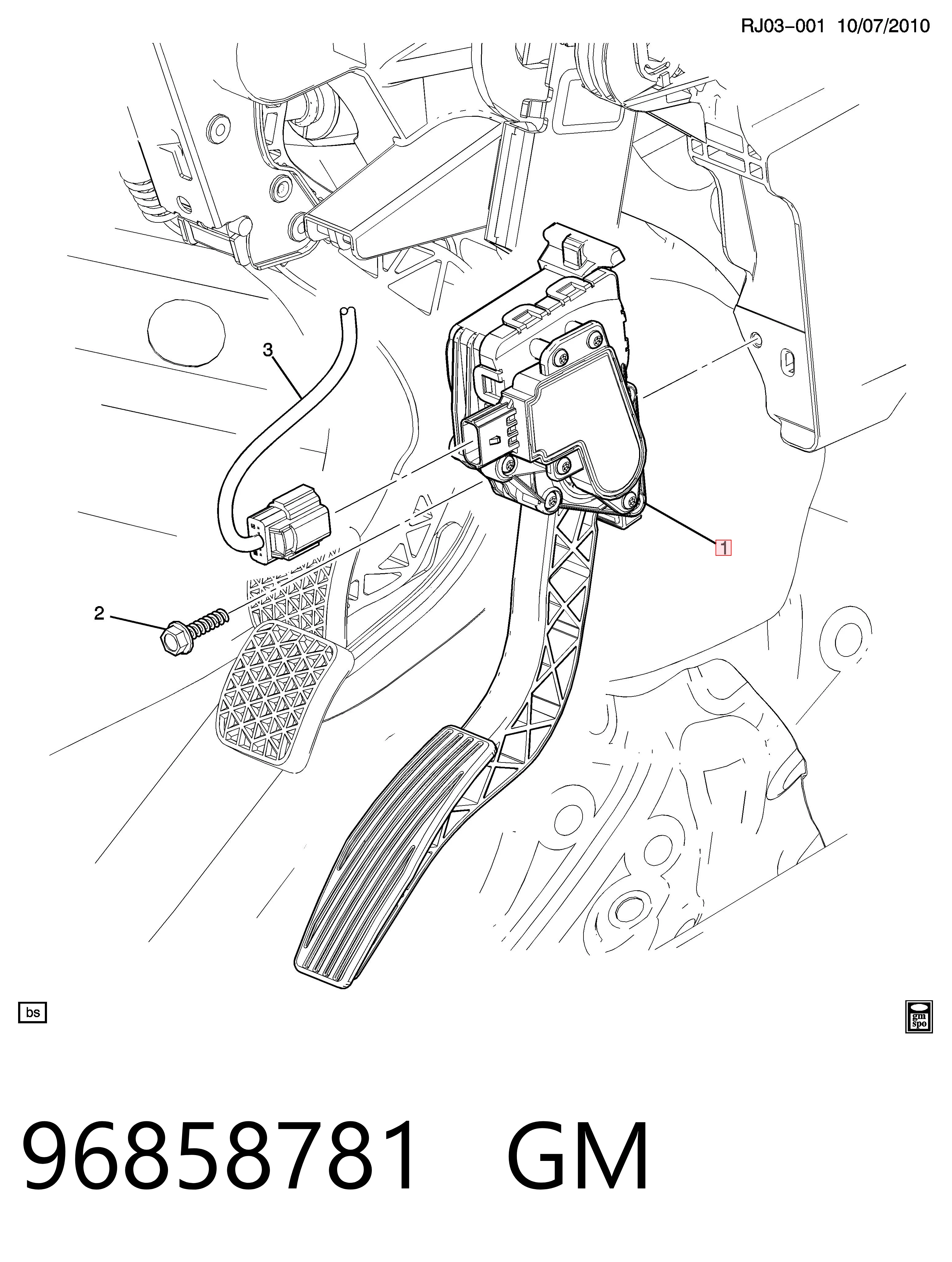 96858781 General Motors Педали газа