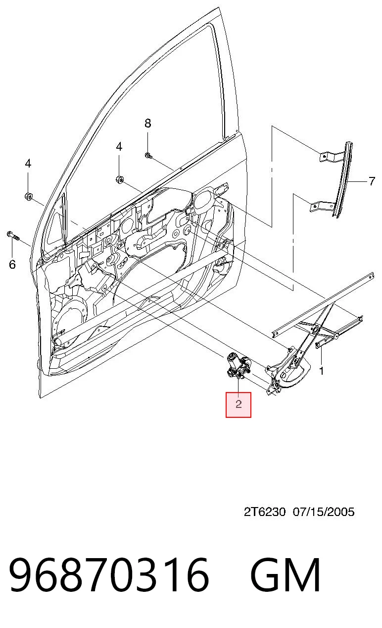 96652141 Opel Мотор стеклоподъемника двери передней, левой
