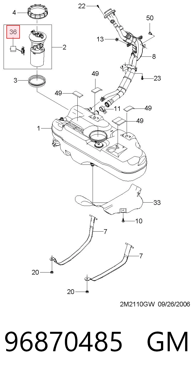 Датчик уровня топлива в бензобаке Hyundai/Kia 96870485 цена, от 7.60 USD