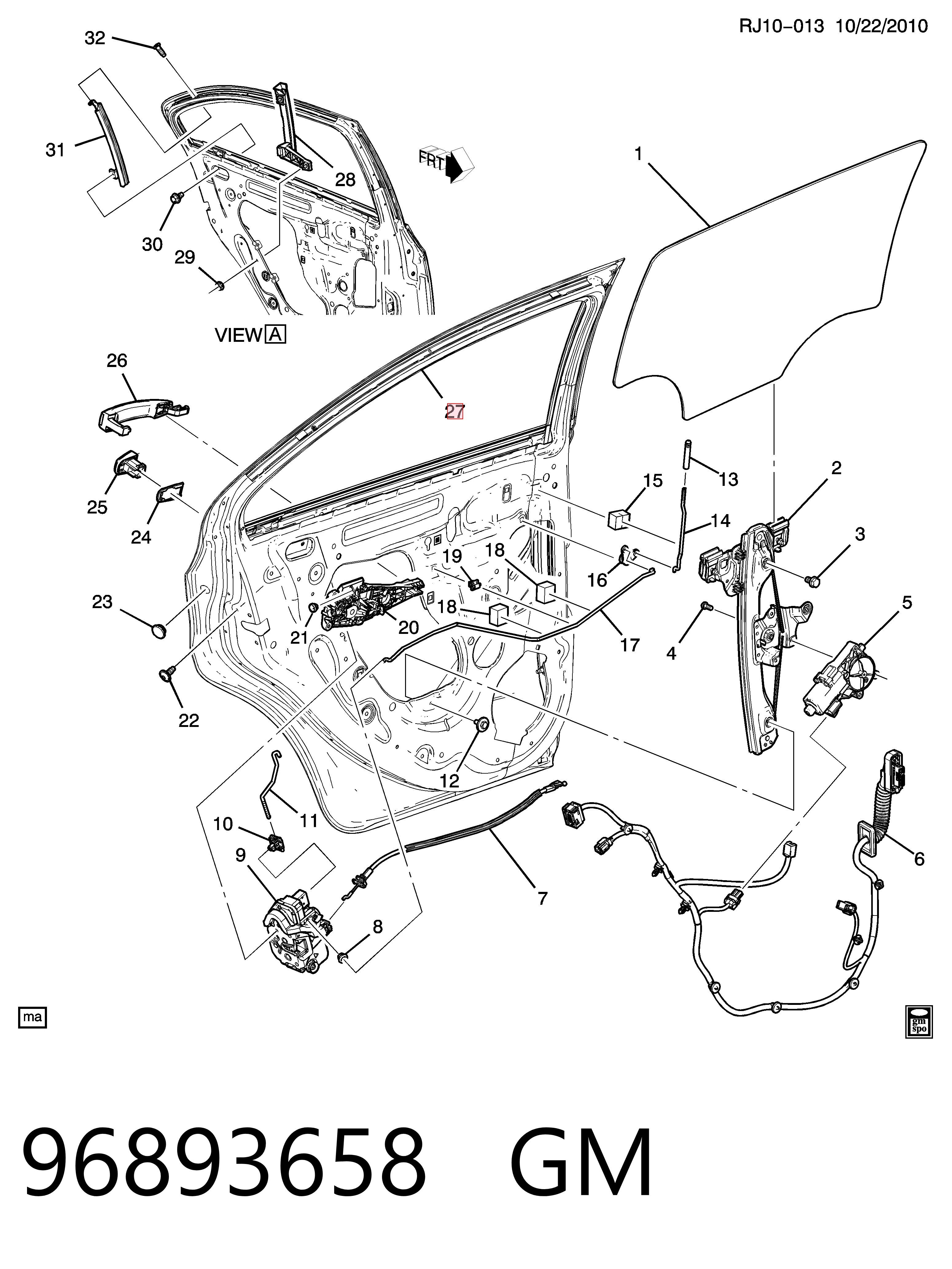 95330583 Opel Дверь задняя, правая