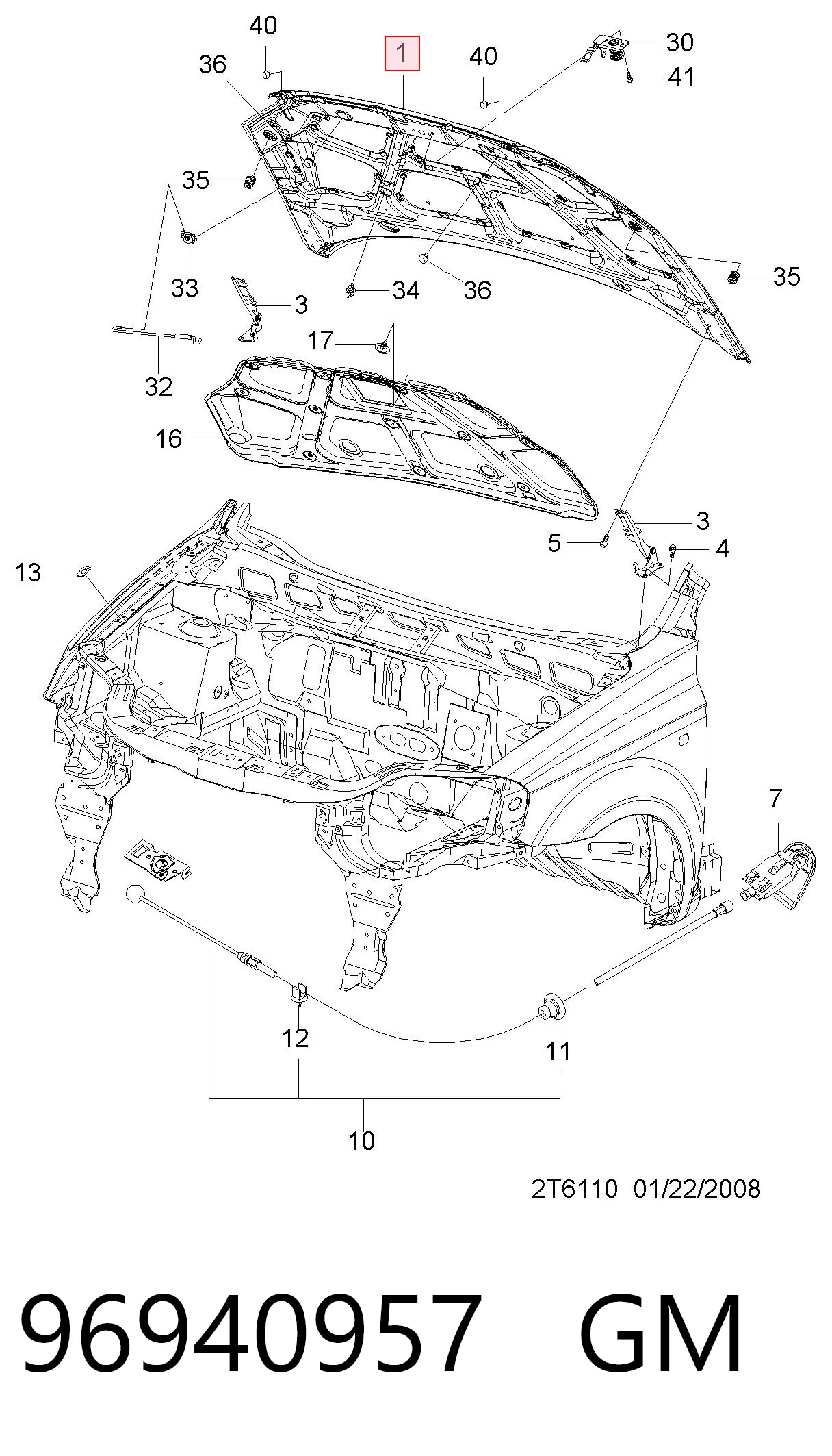 Капот двигателя Peugeot/Citroen 95164302