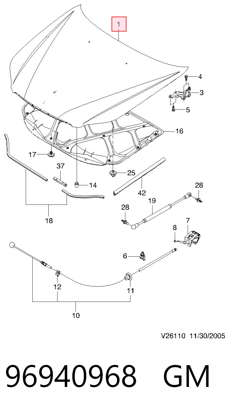Купить 96940968 Peugeot/Citroen Капот