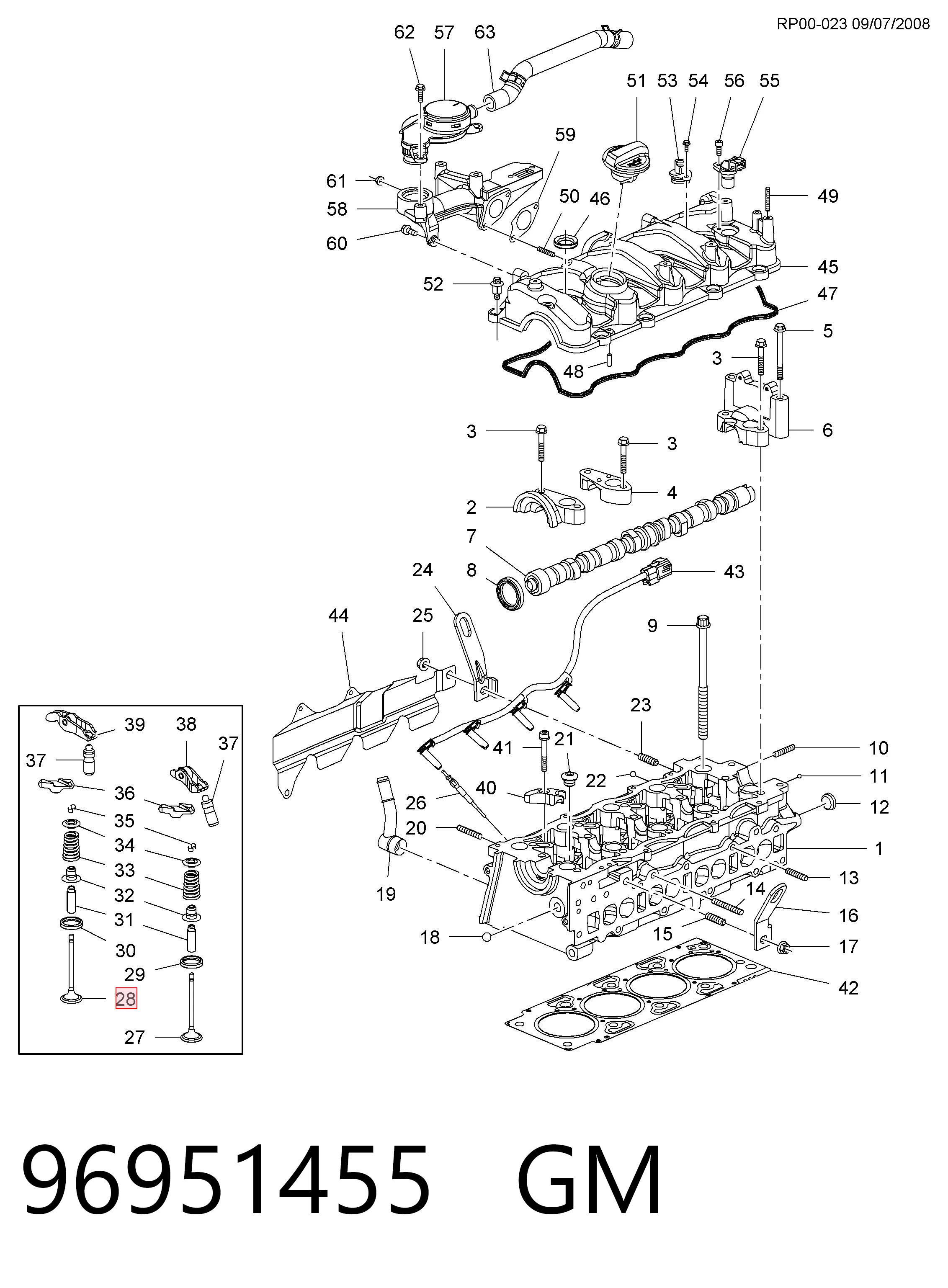 96951455 Opel Выхлопной клапан