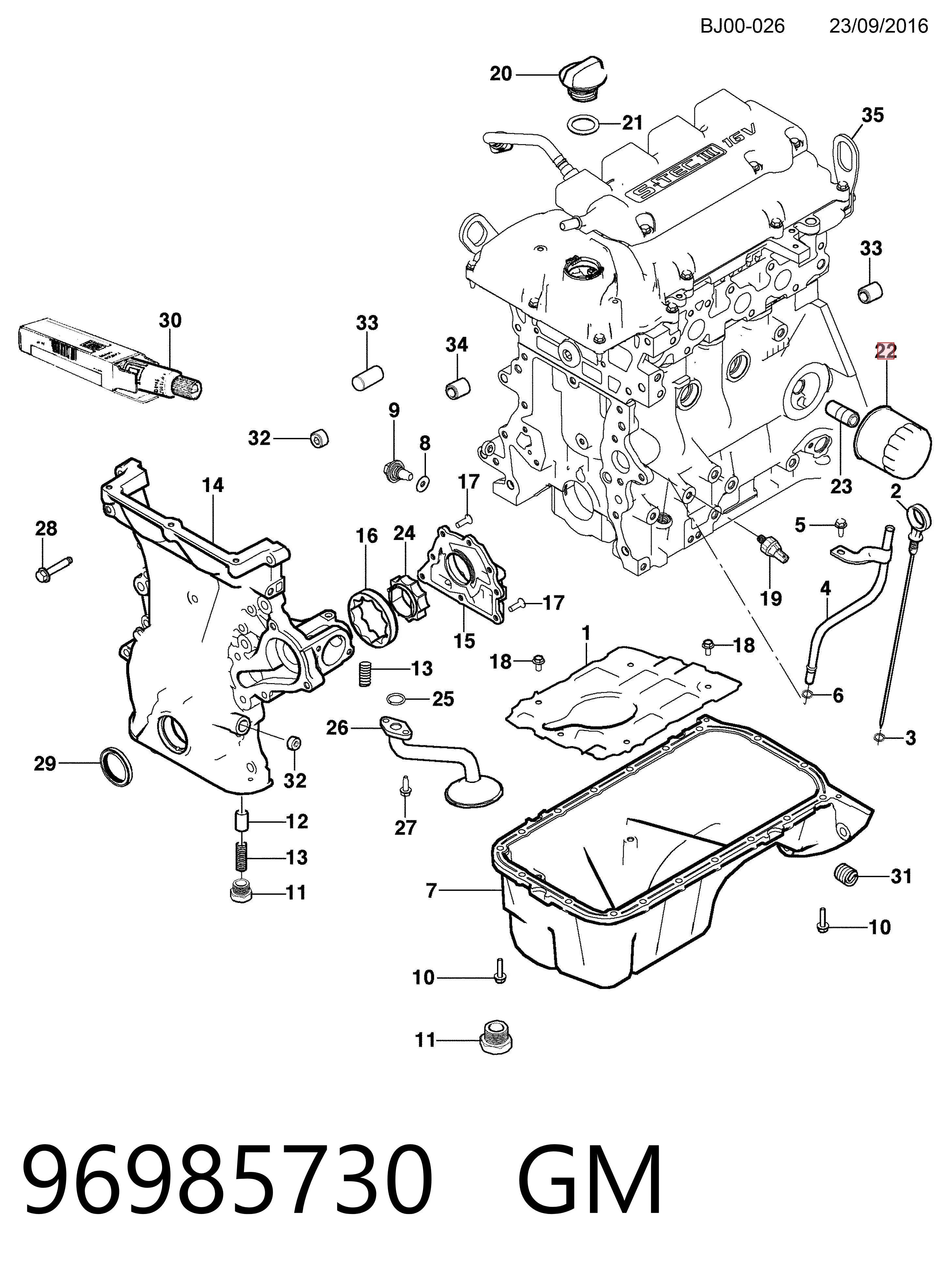 96985730 General Motors Масляный фильтр двигателя