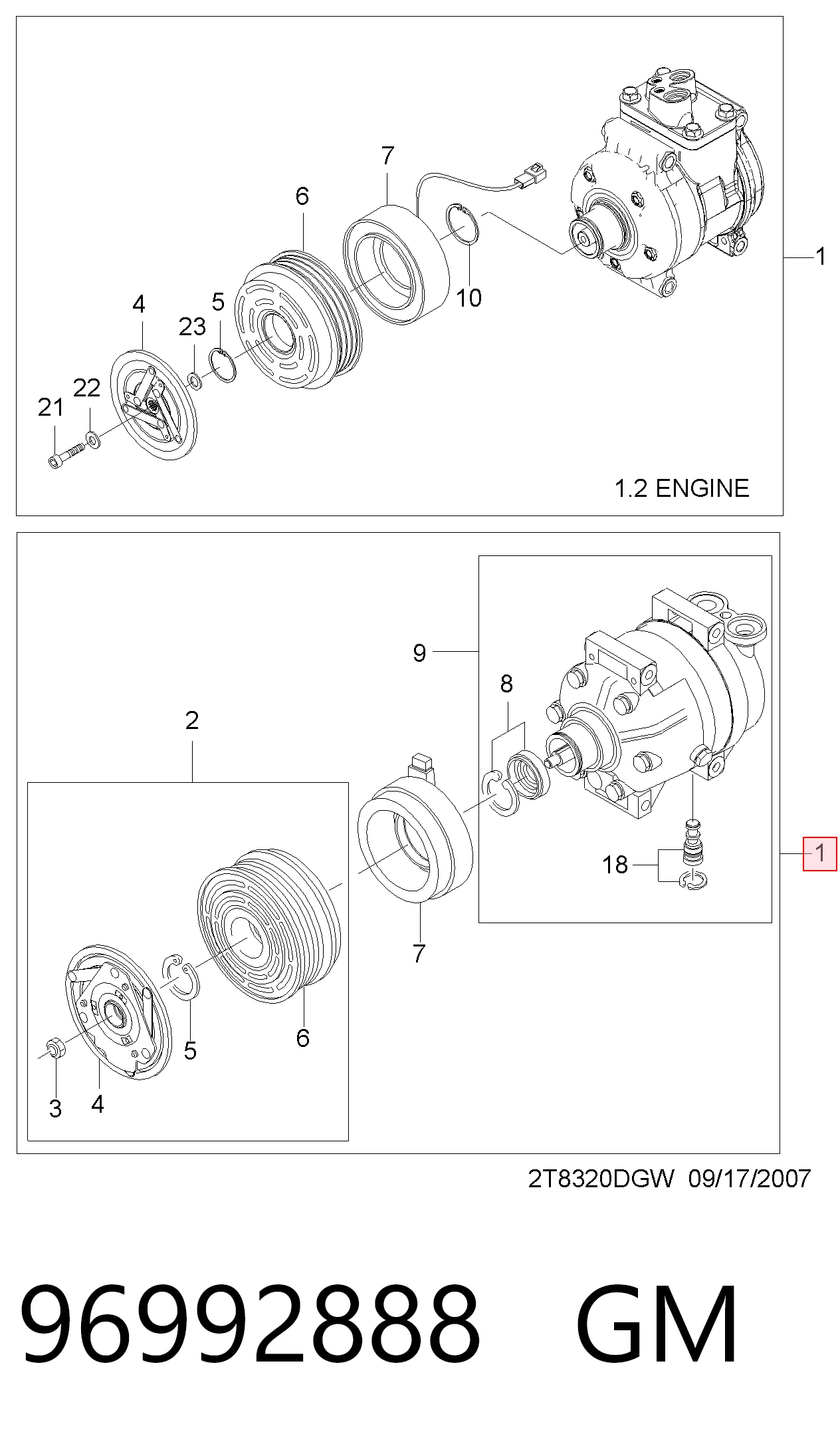 Купить 97034778 Opel Компрессор климатической установки