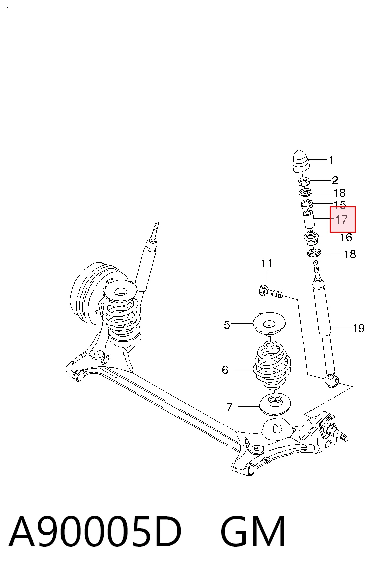 96231920 Opel Втулка штока амортизатора заднего