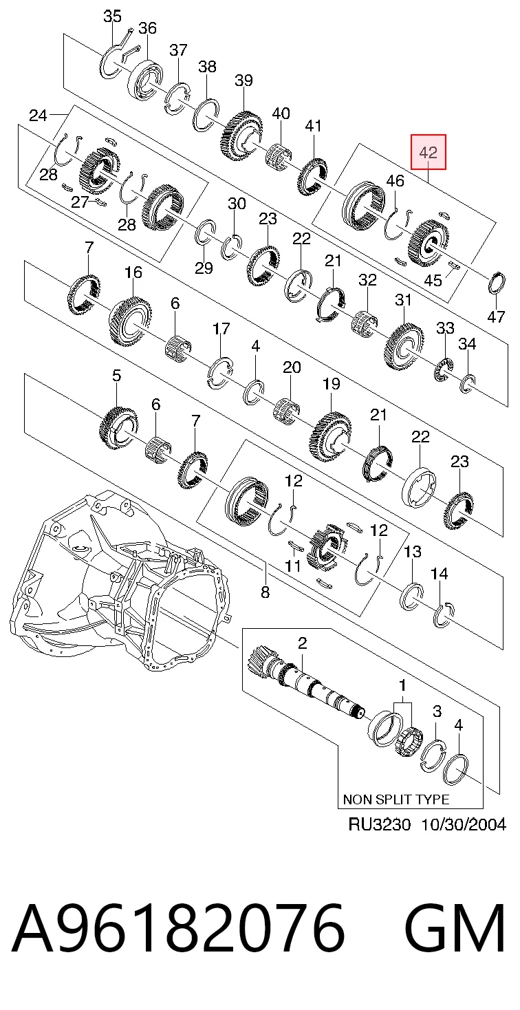 96182076 Opel Муфта синхронизатора, наружная обойма 5-й передачи