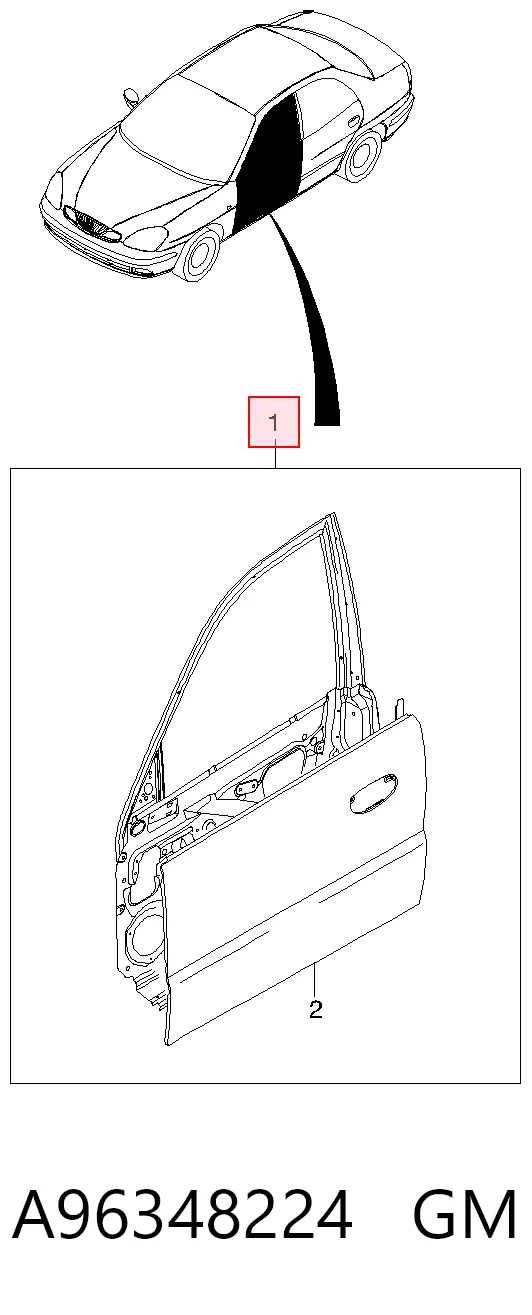  Дверь передняя левая Daewoo Nubira 1