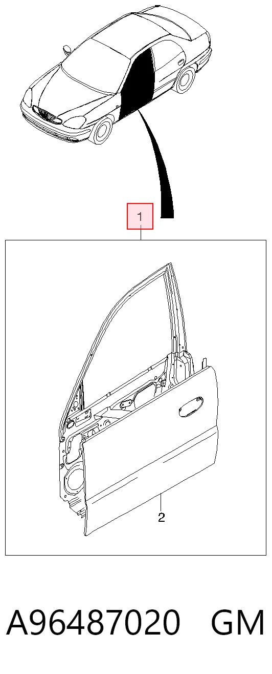 Дверь передняя правая 96487020 Opel