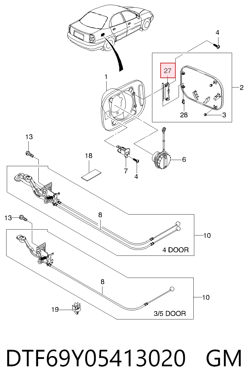 96255372 Korea (oem) Петля лючка топливного бака