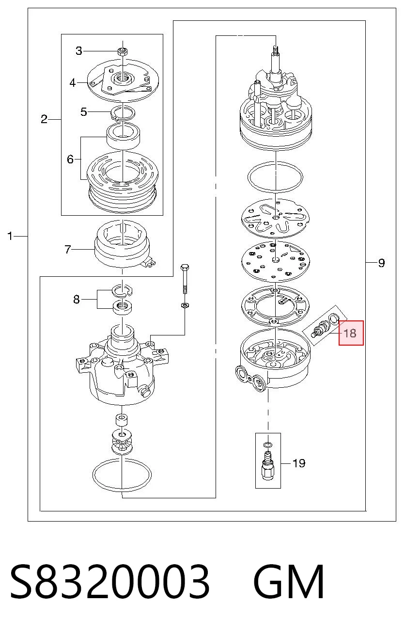 Купить 96408448 Opel Клапан компрессора кондиционера