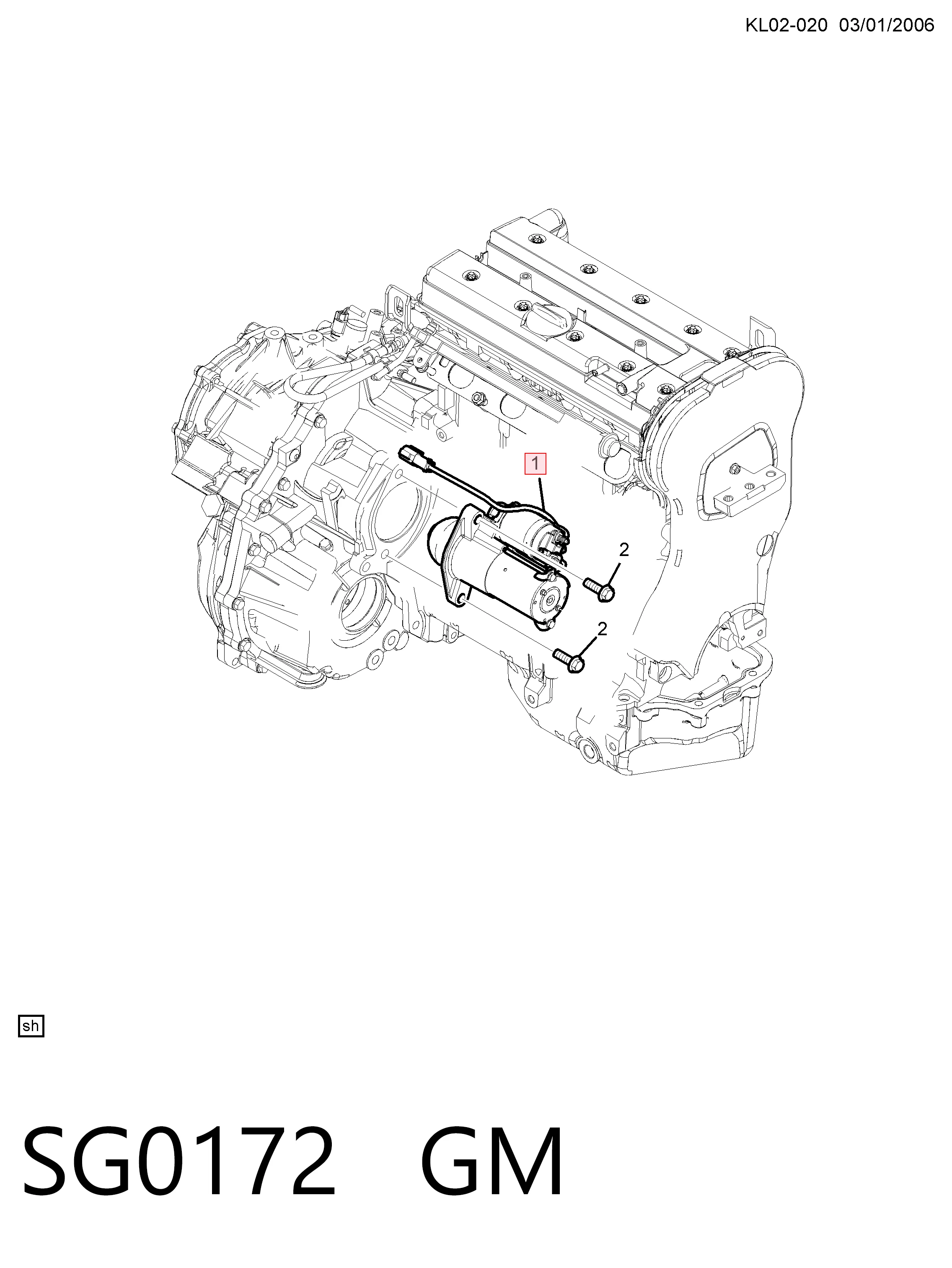 SG0172 General Motors Стартер автомобиля