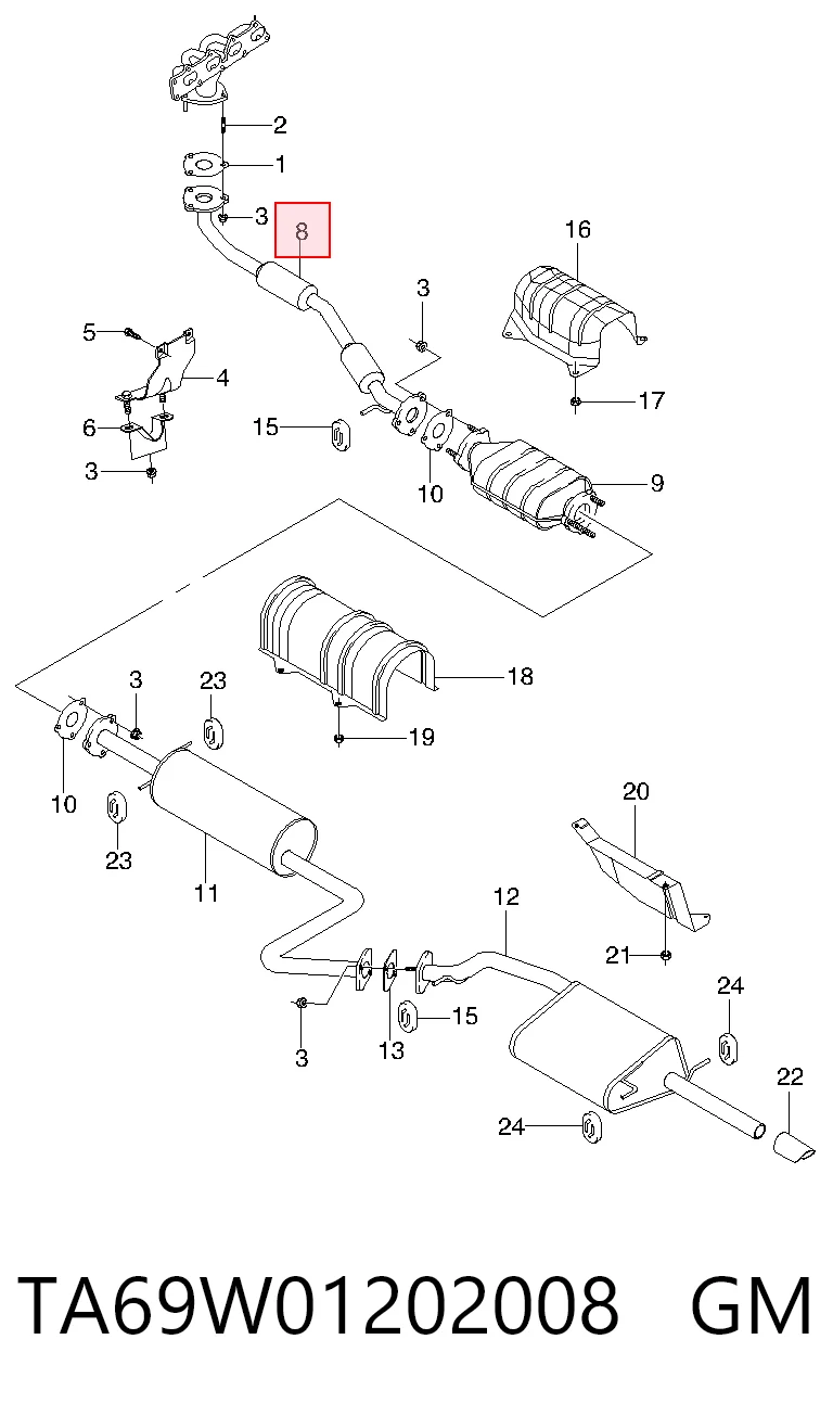 Купить R80029A Japan Cars Передняя часть глушителя