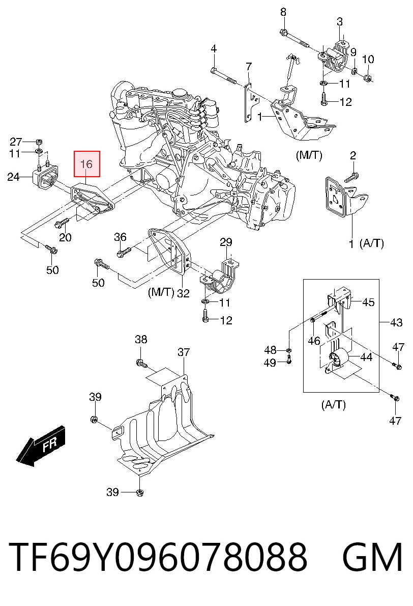 TF69Y096078088 ZAZ Кронштейн подушки (опоры) двигателя правой