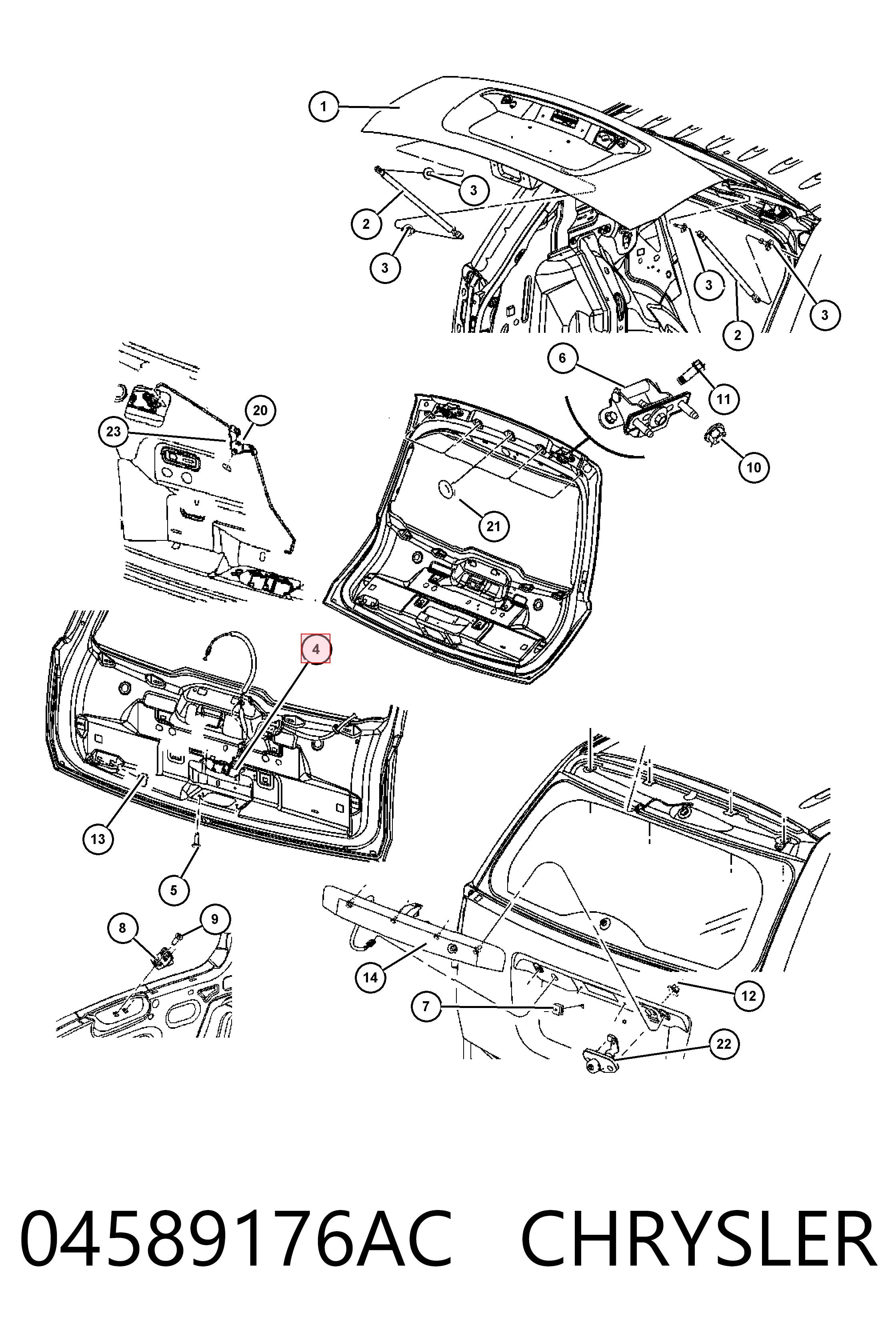 Купить K04589176AA Fiat/Alfa/Lancia Замок задней двери