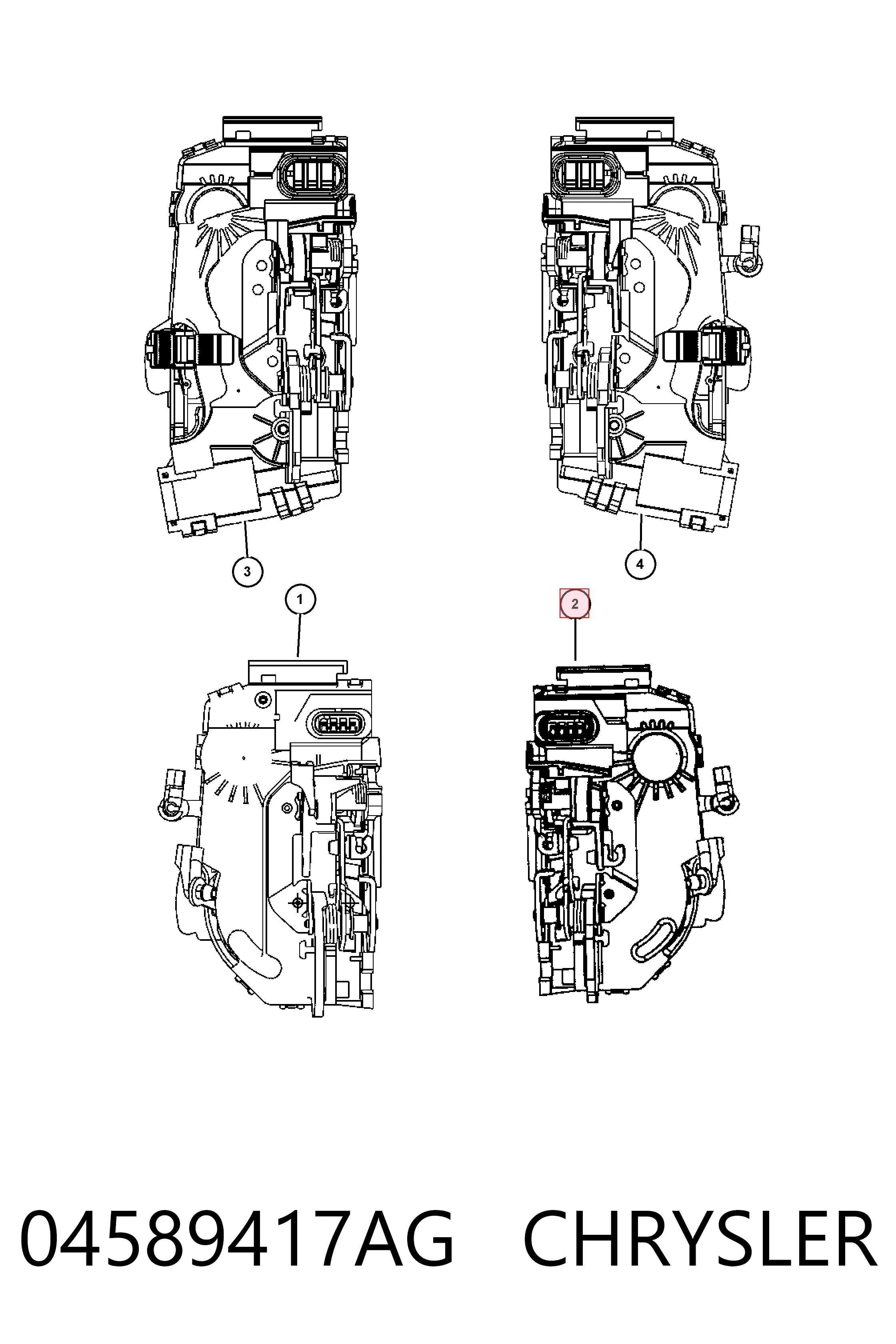 Запор кабины Fiat/Alfa/Lancia K04589417AH цена, от 6.33 USD