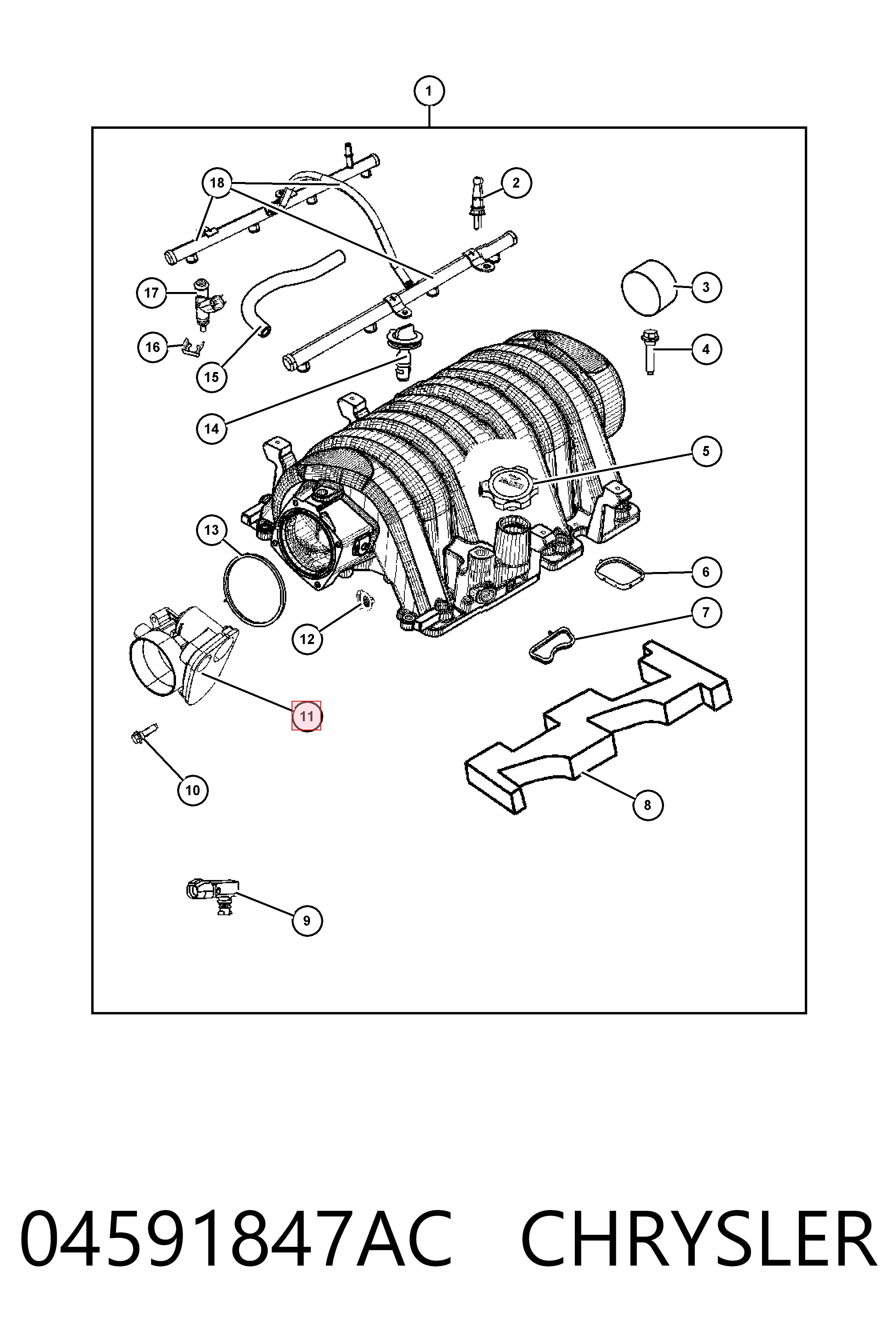 04591847AC Chrysler Дроссельная заслонка