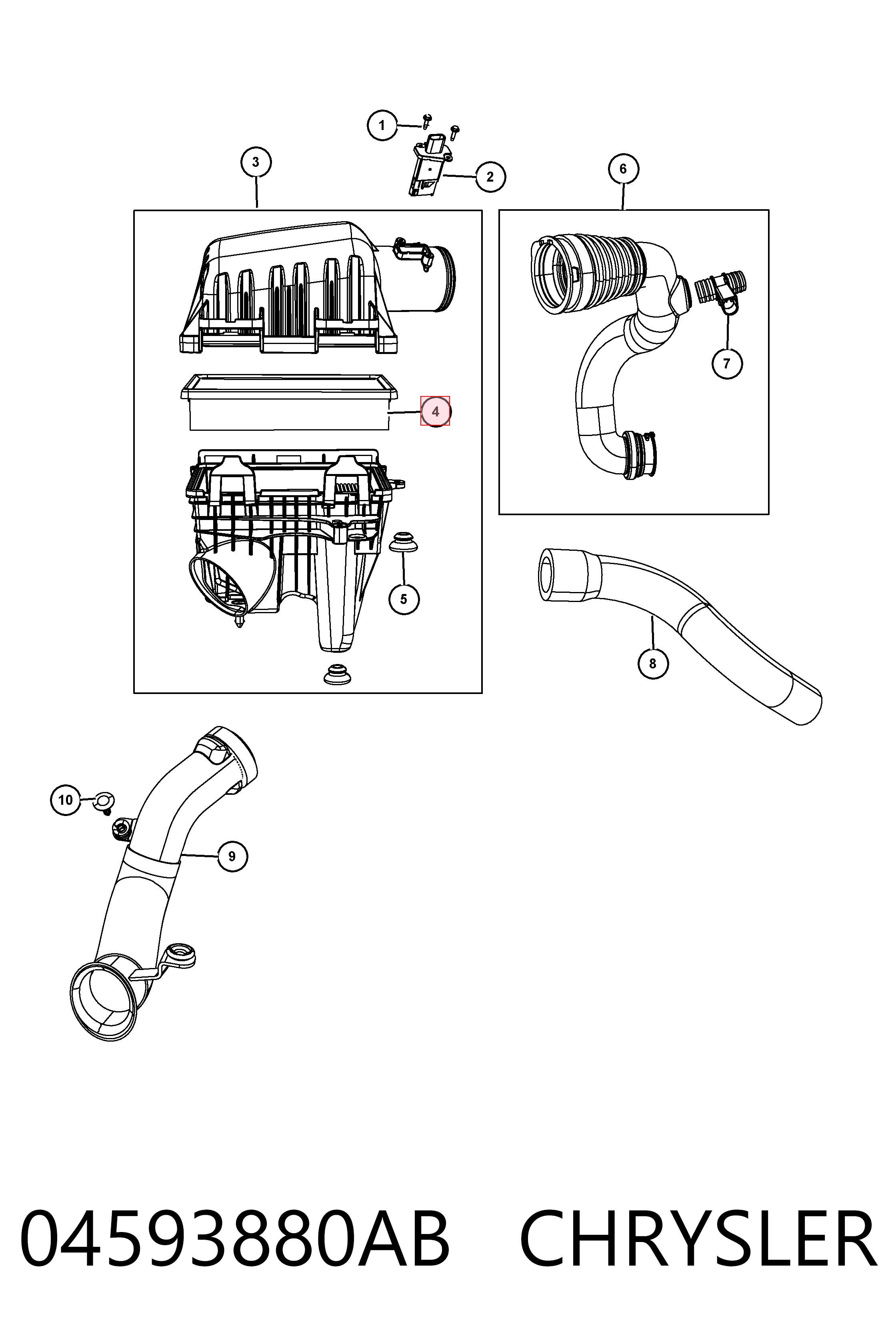 Воздушный фильтр K04593880AB Fiat/Alfa/Lancia