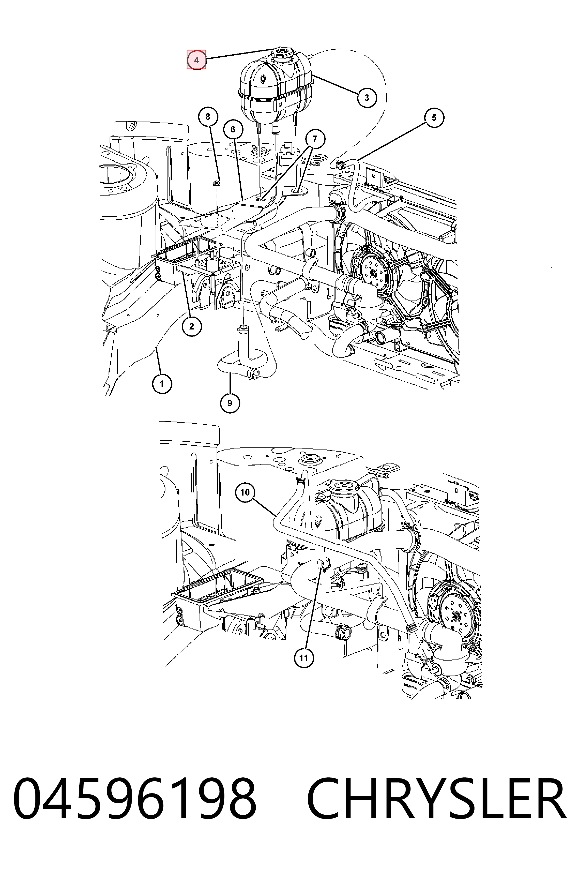 04596198 Chrysler Крышка бачка радиатора