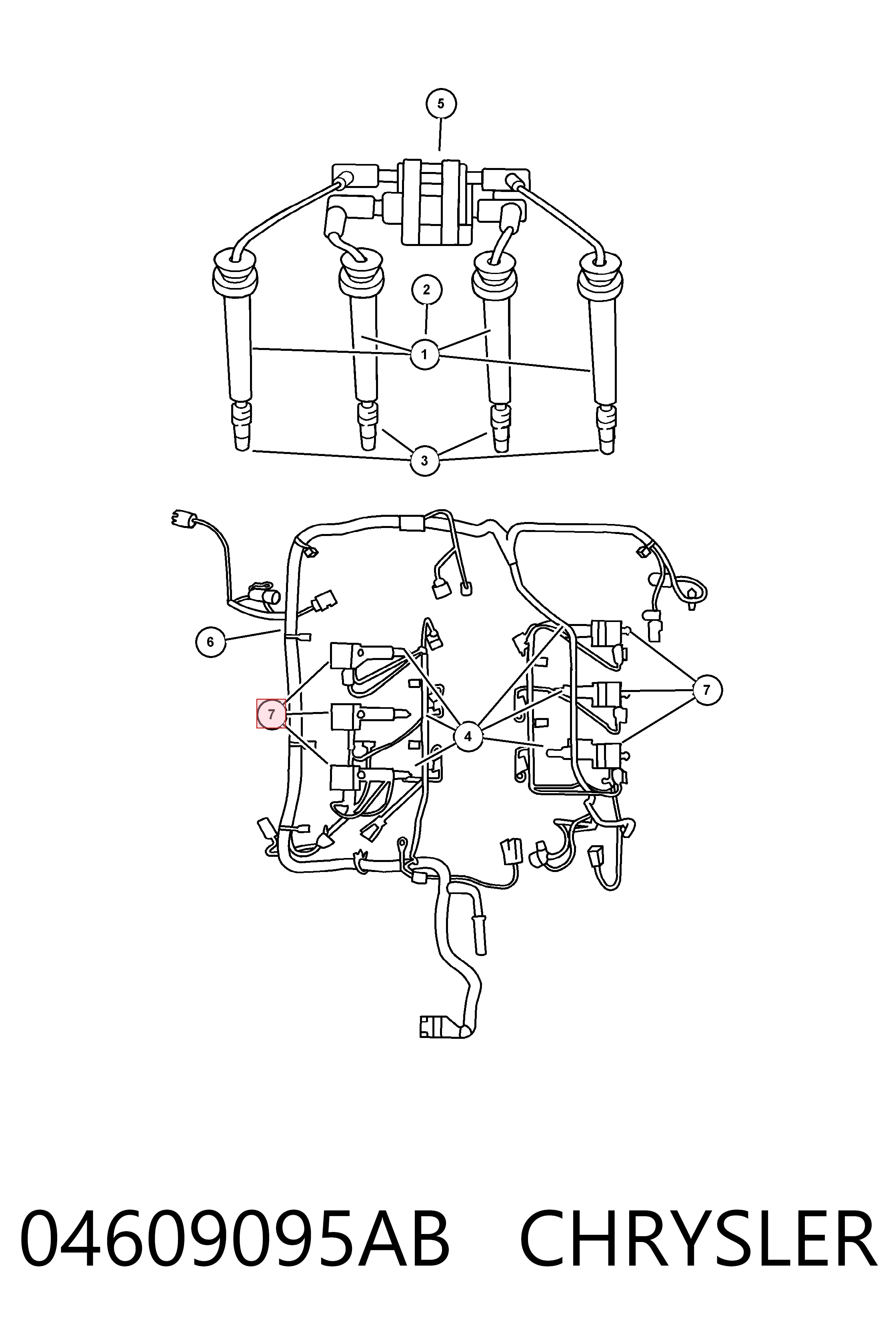 Катушка зажигания K04609095AC Fiat/Alfa/Lancia