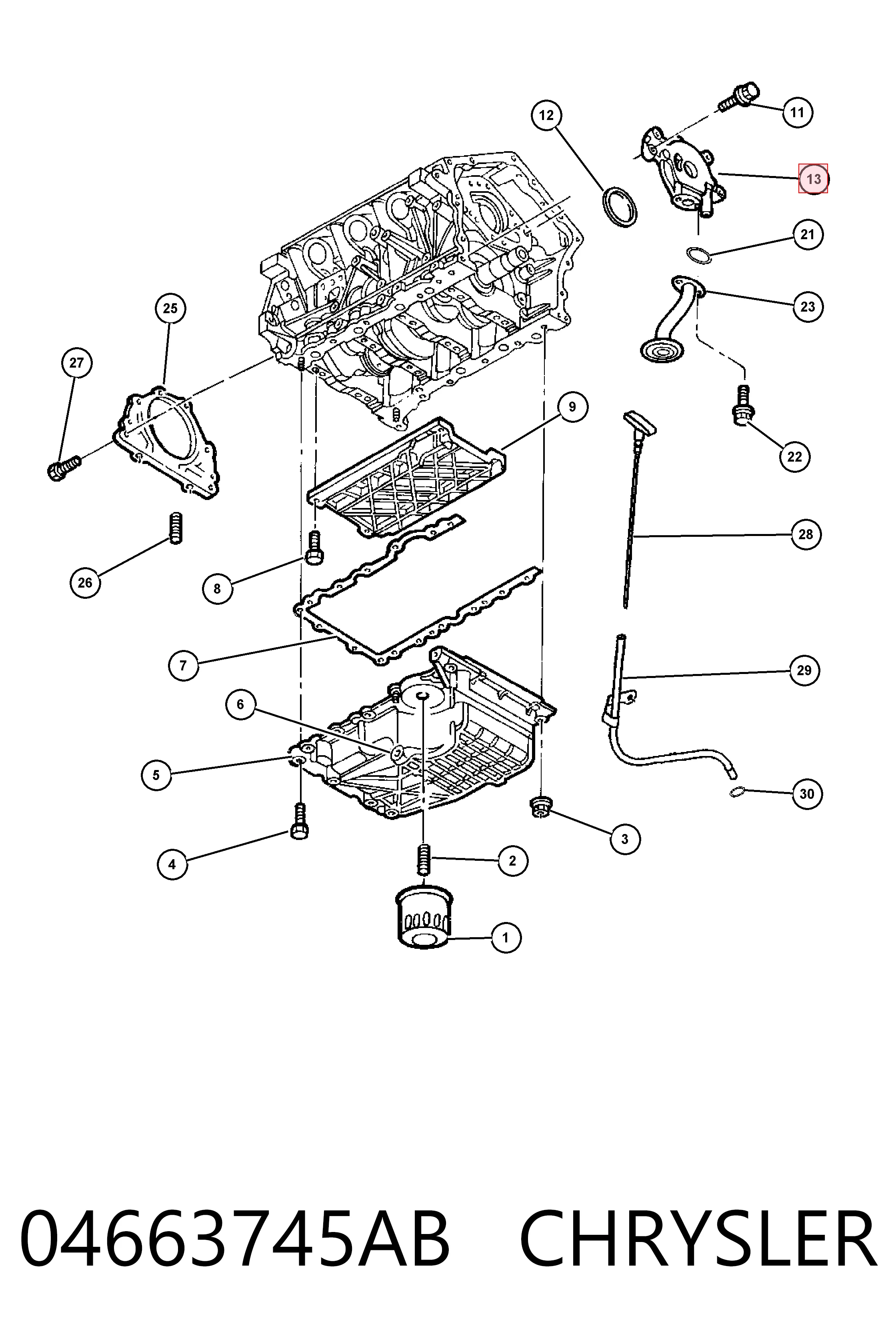 Купить K68206657AB Fiat/Alfa/Lancia Насос маслозакачивающий