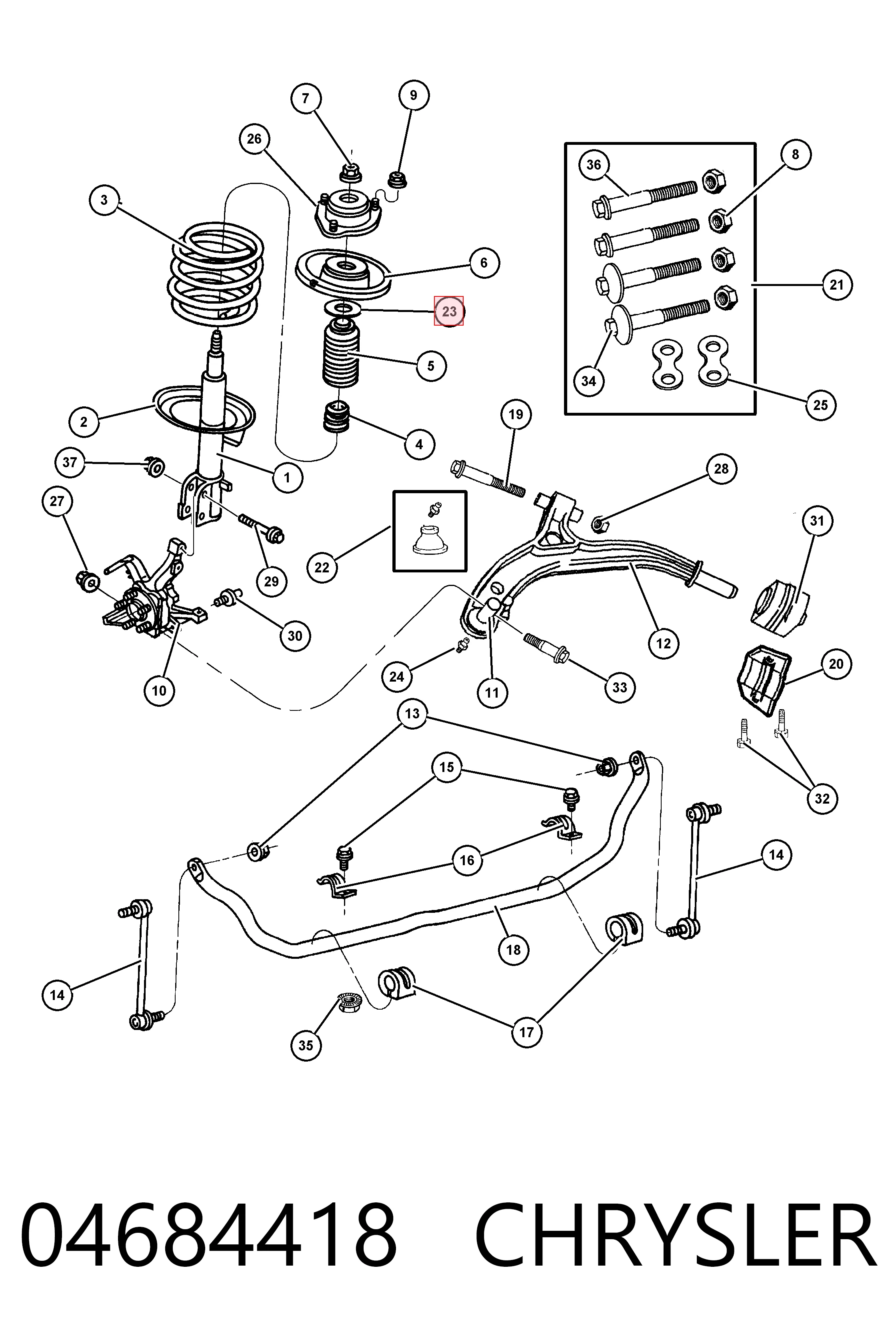 04684418 Chrysler Подшипник верхней опоры