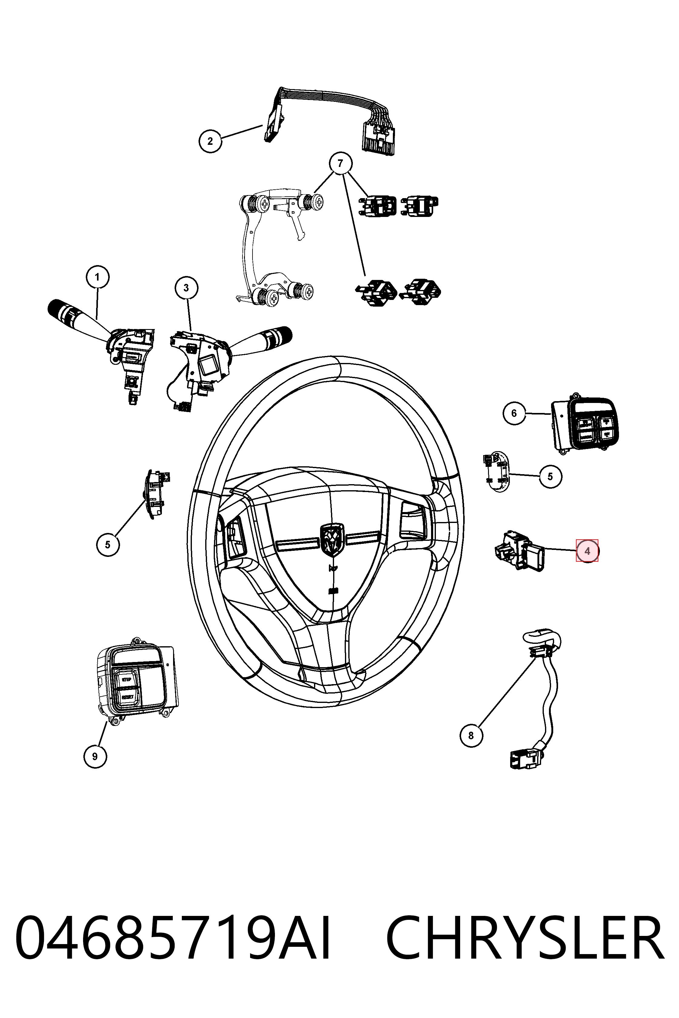 04685719AI Chrysler Контакты замка зажигания