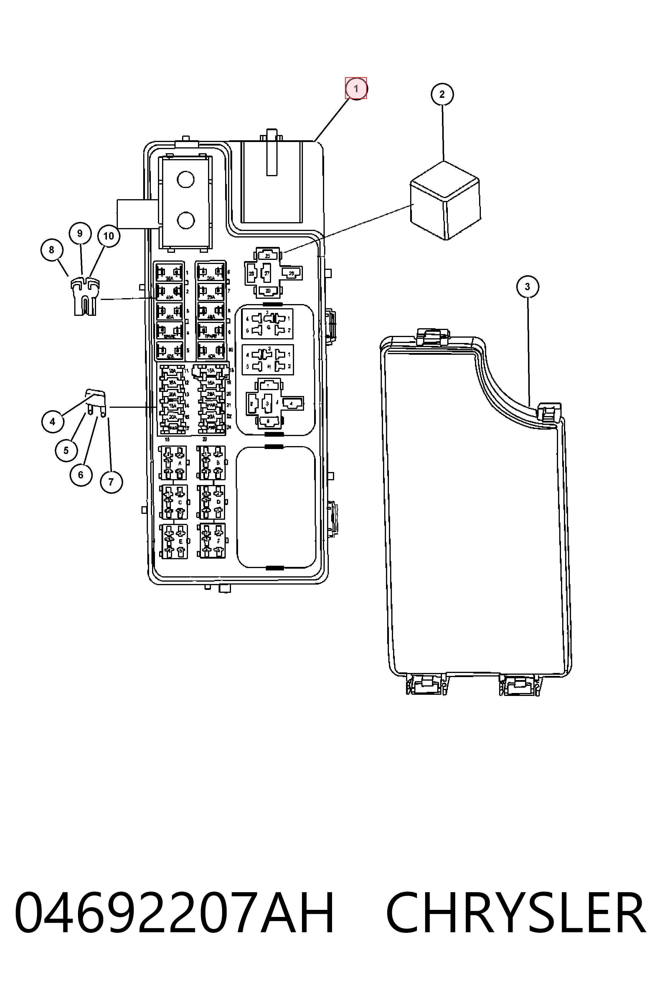 Блок предохранителей P04692207AF Chrysler