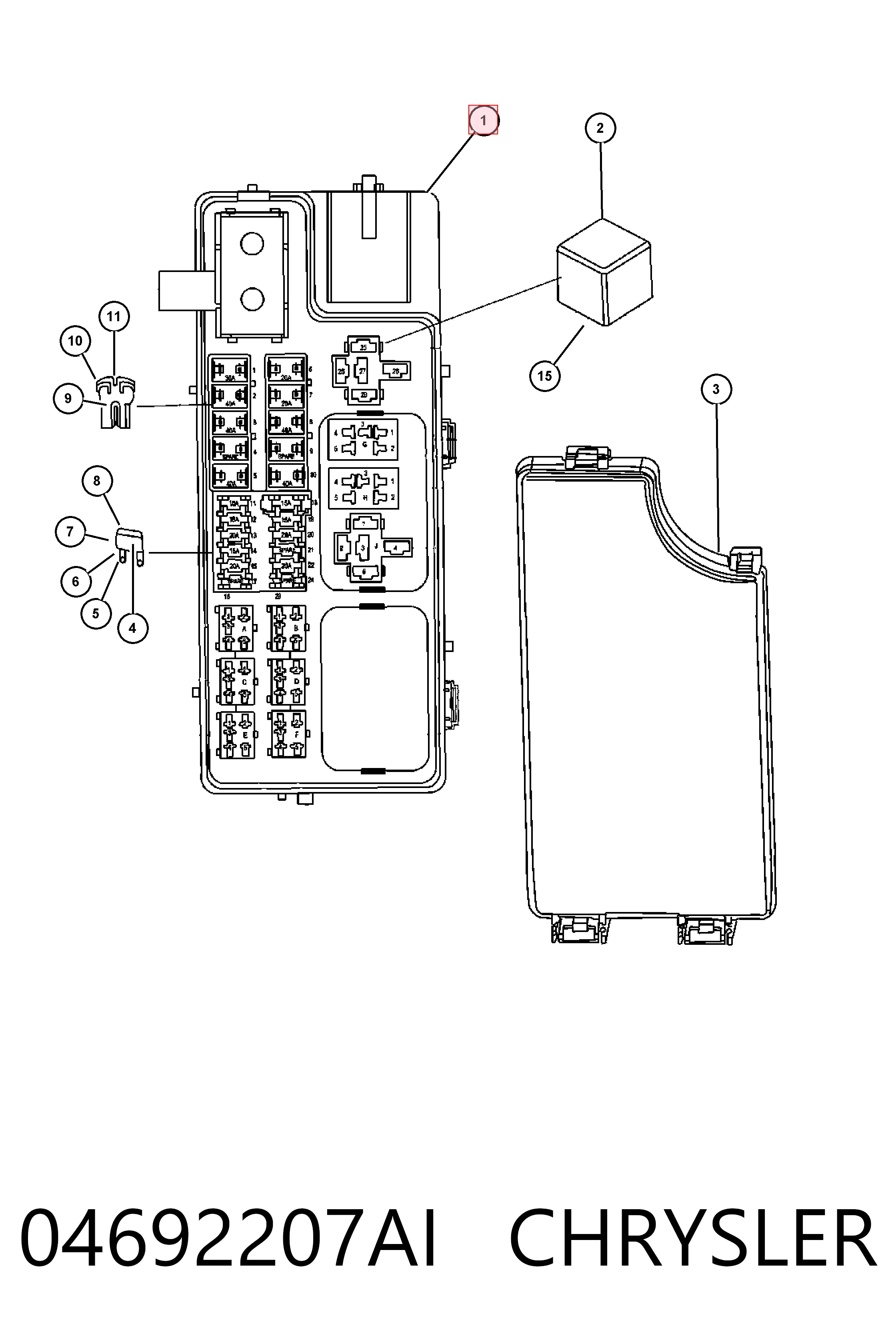 Монтажный блок Chrysler P04692207AF