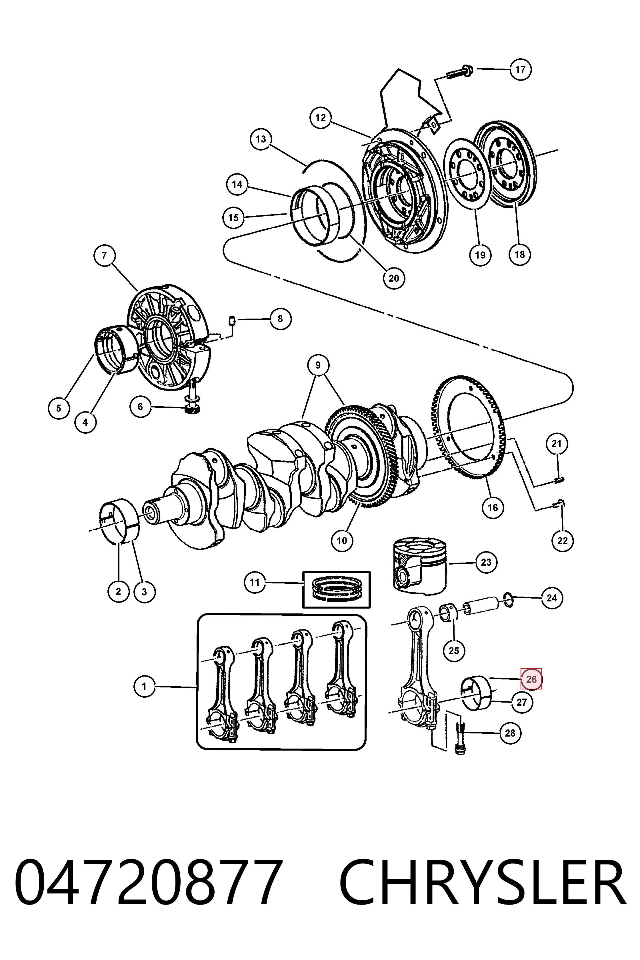 K68146570AA Fiat/Alfa/Lancia Комплект подшипников скольжения