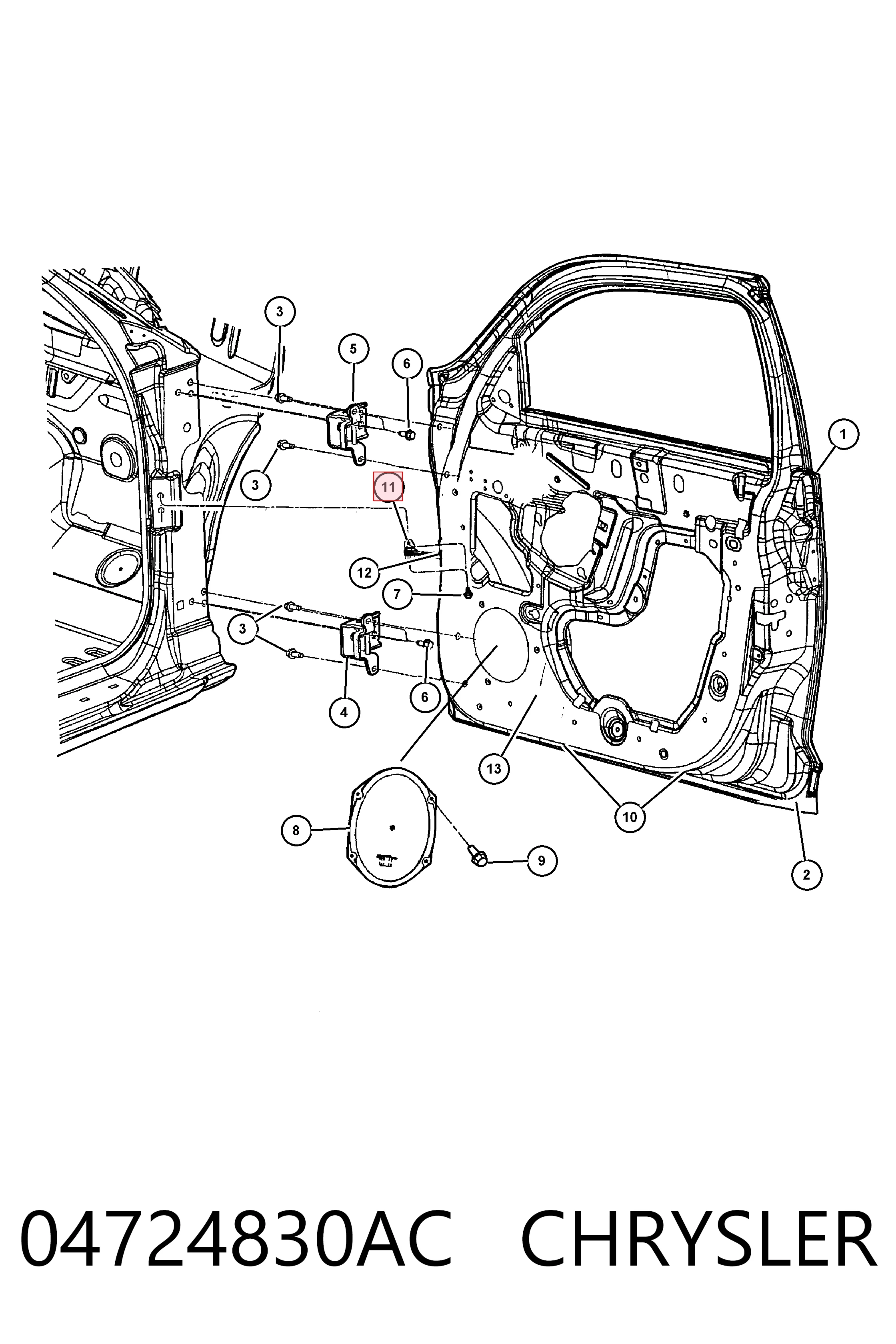 K04724830AB Fiat/Alfa/Lancia Ограничитель открывания двери