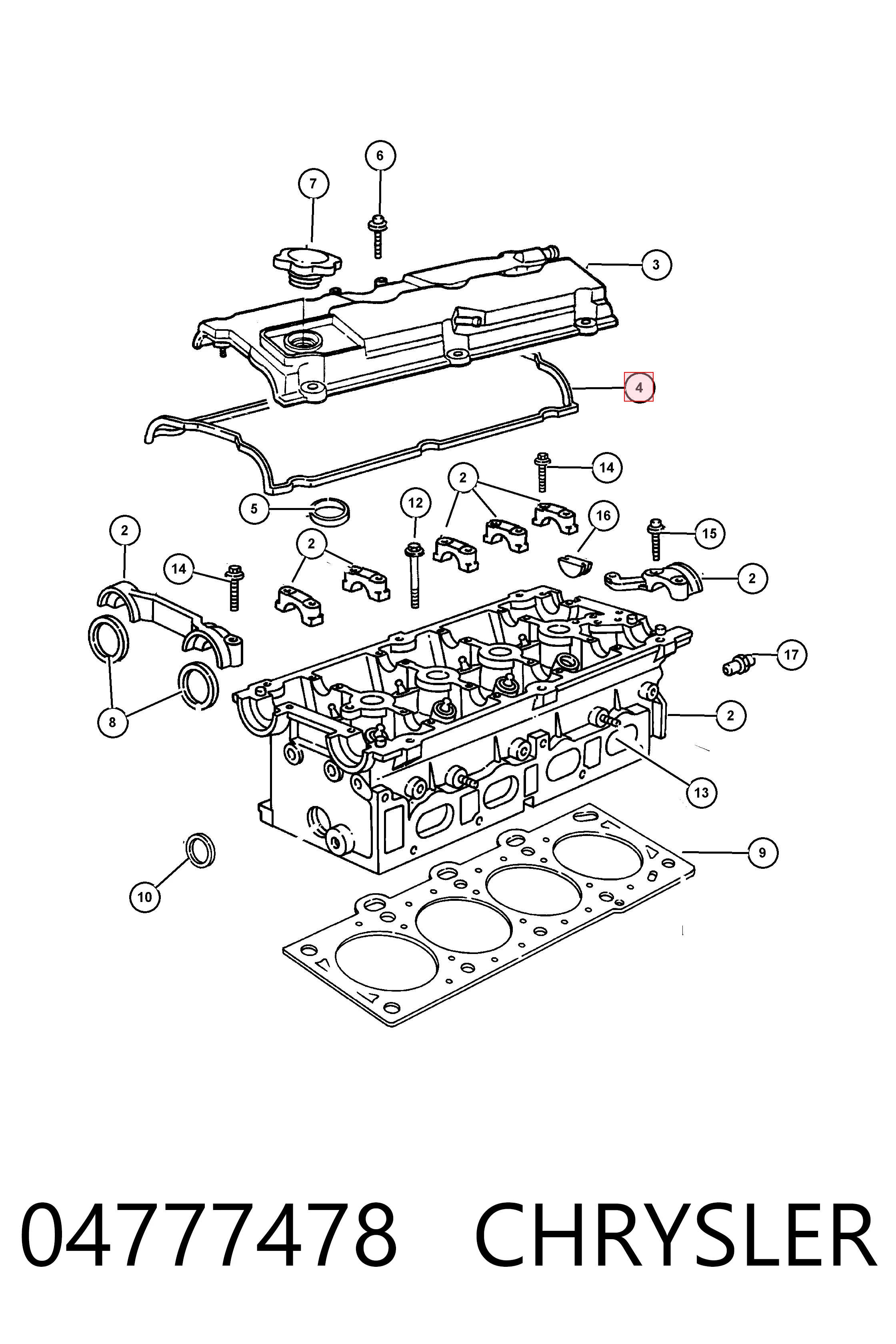 K04777478 Fiat/Alfa/Lancia Прокладка крышки клапана