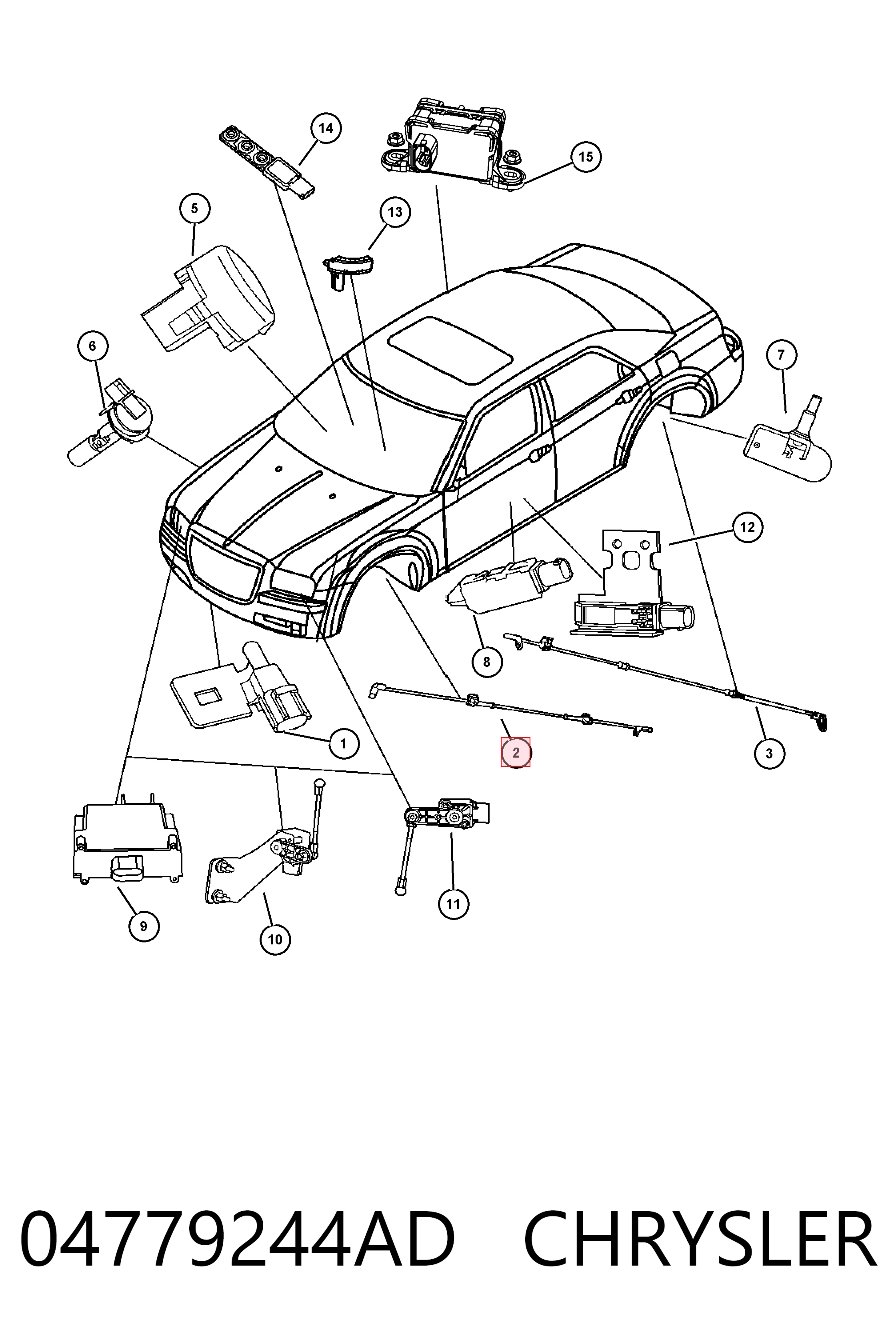 04779244AD Chrysler Передний провод датчика ABS