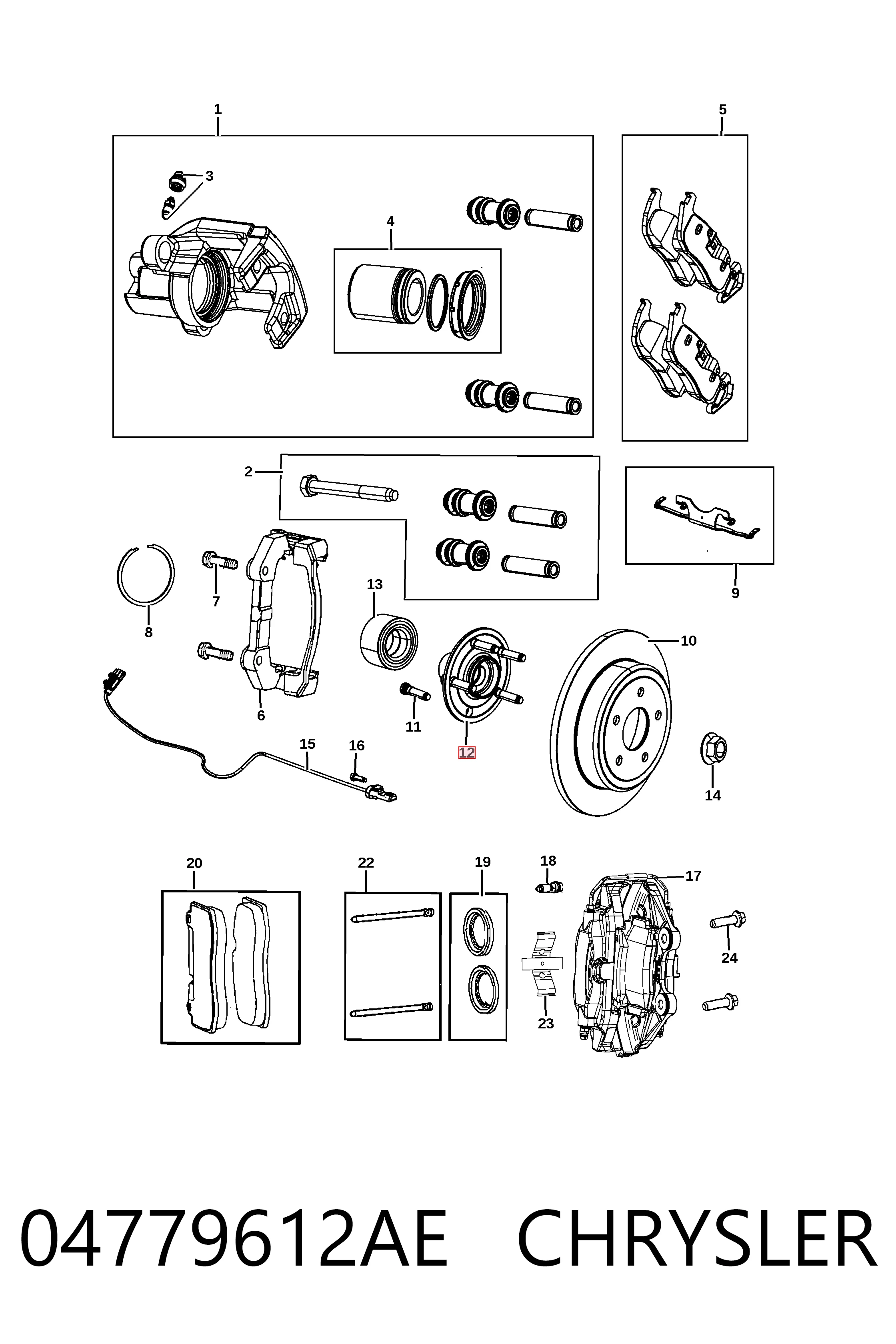 K04779612AC Fiat/Alfa/Lancia Ступица задняя