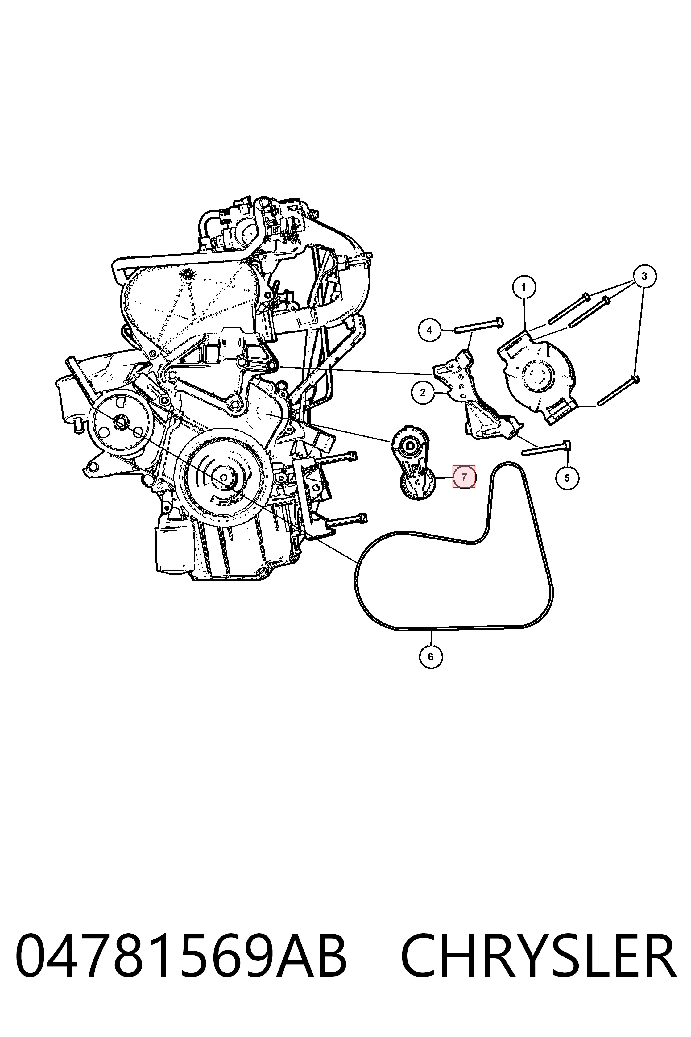 04781569AB Chrysler Паразитный ведущий ролик