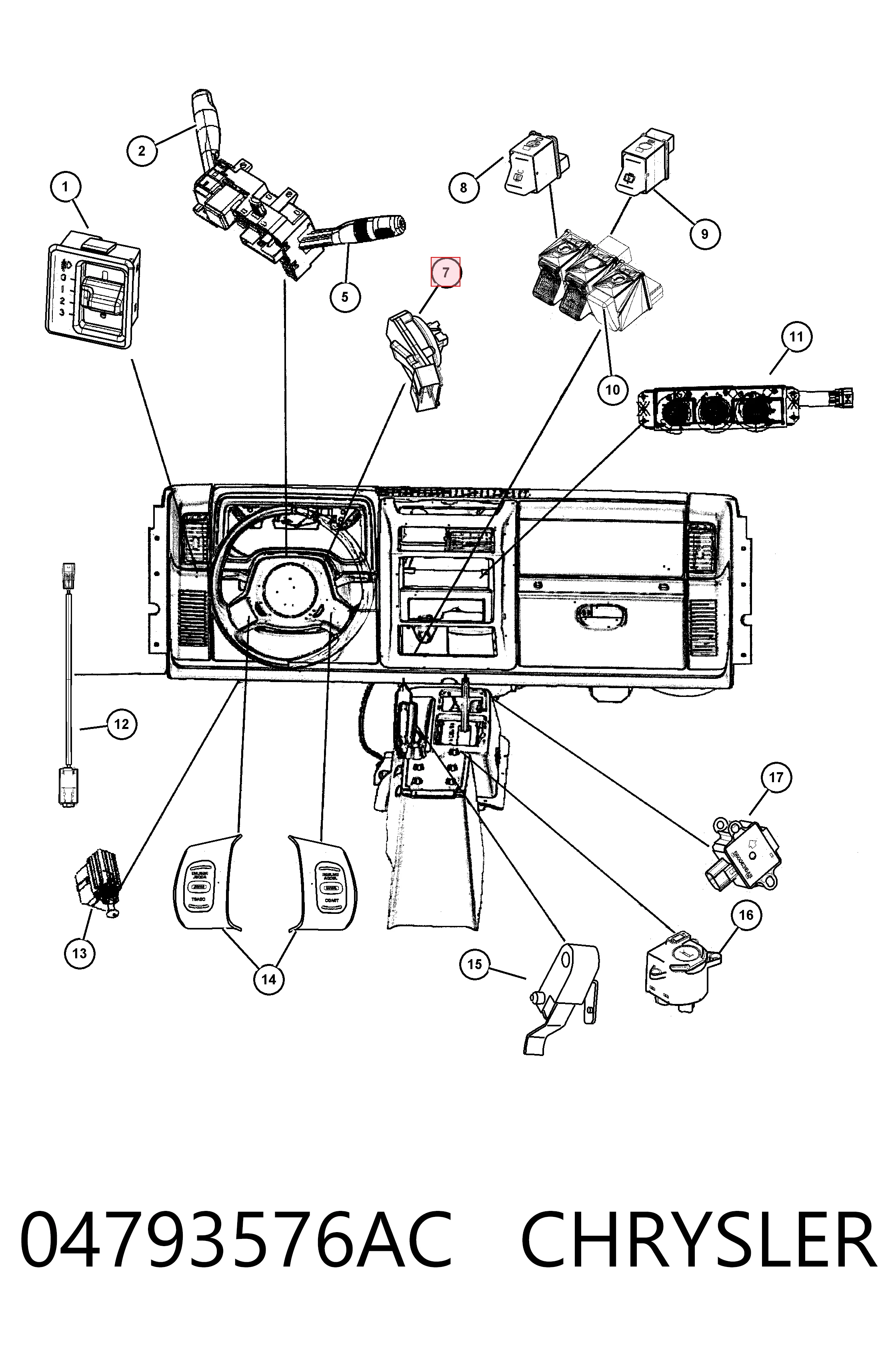 K04793576AC Fiat/Alfa/Lancia Контакты замка зажигания