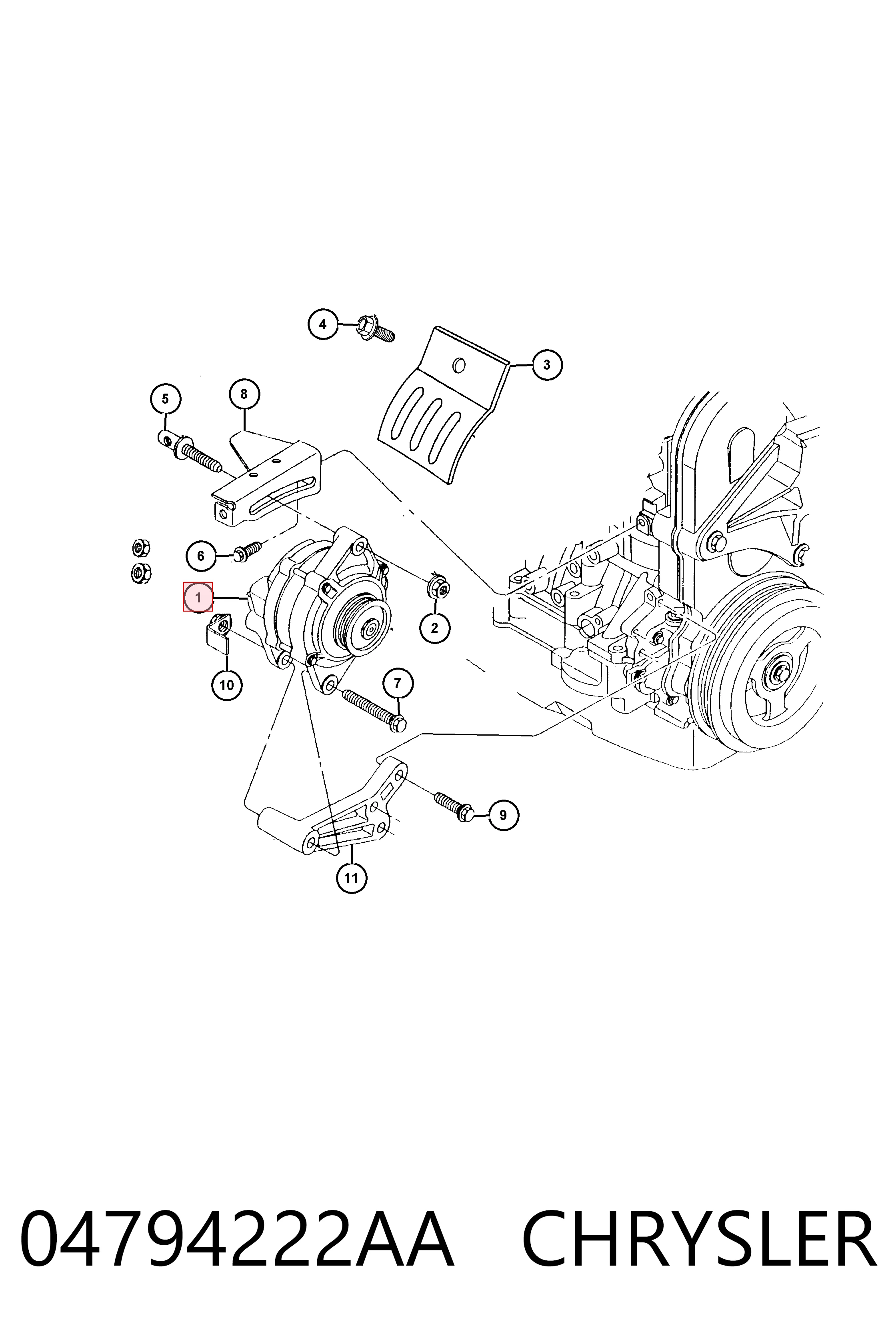 04794222AA Chrysler Генератор автомобильный