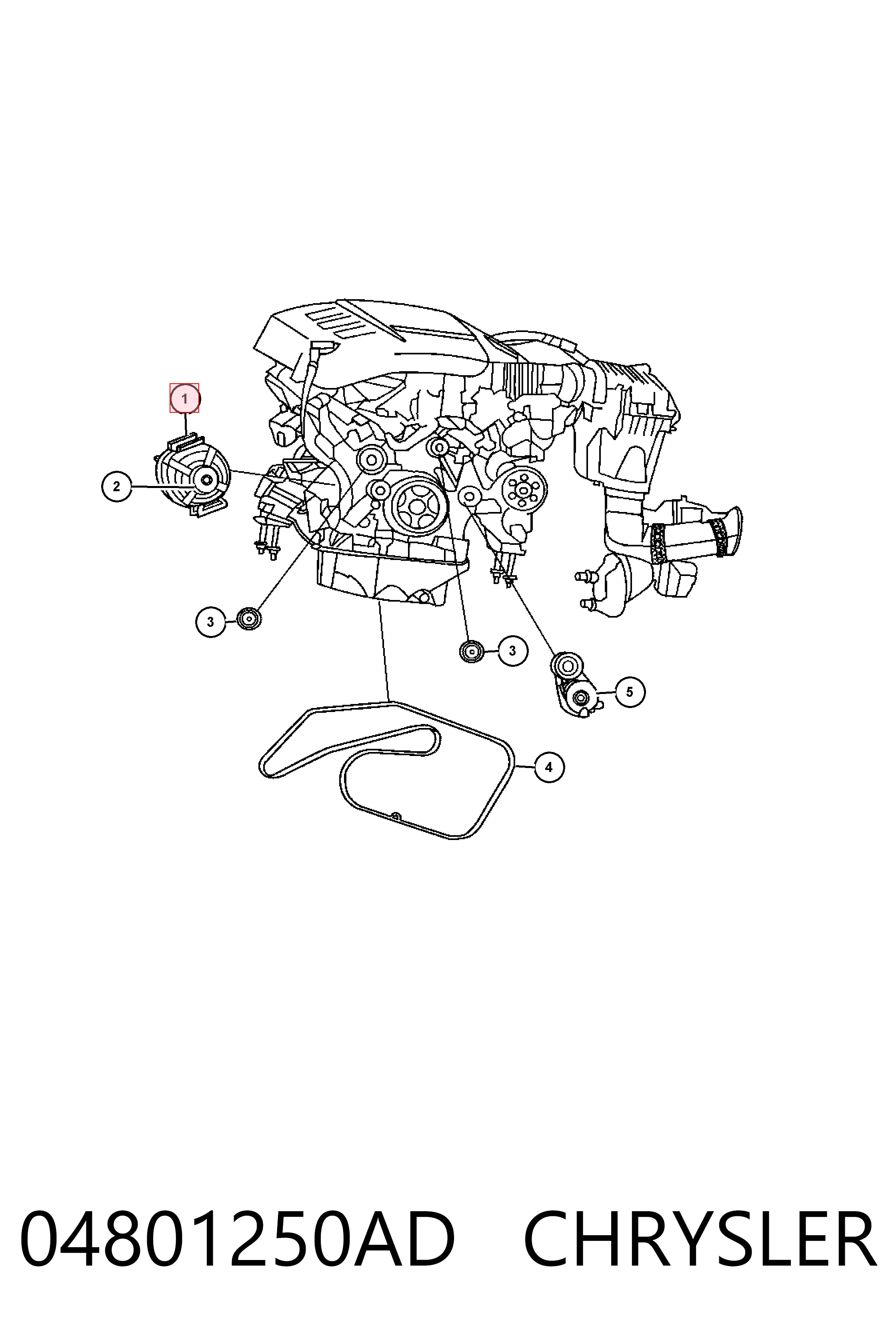 04801250AD Chrysler Генератор автомобильный