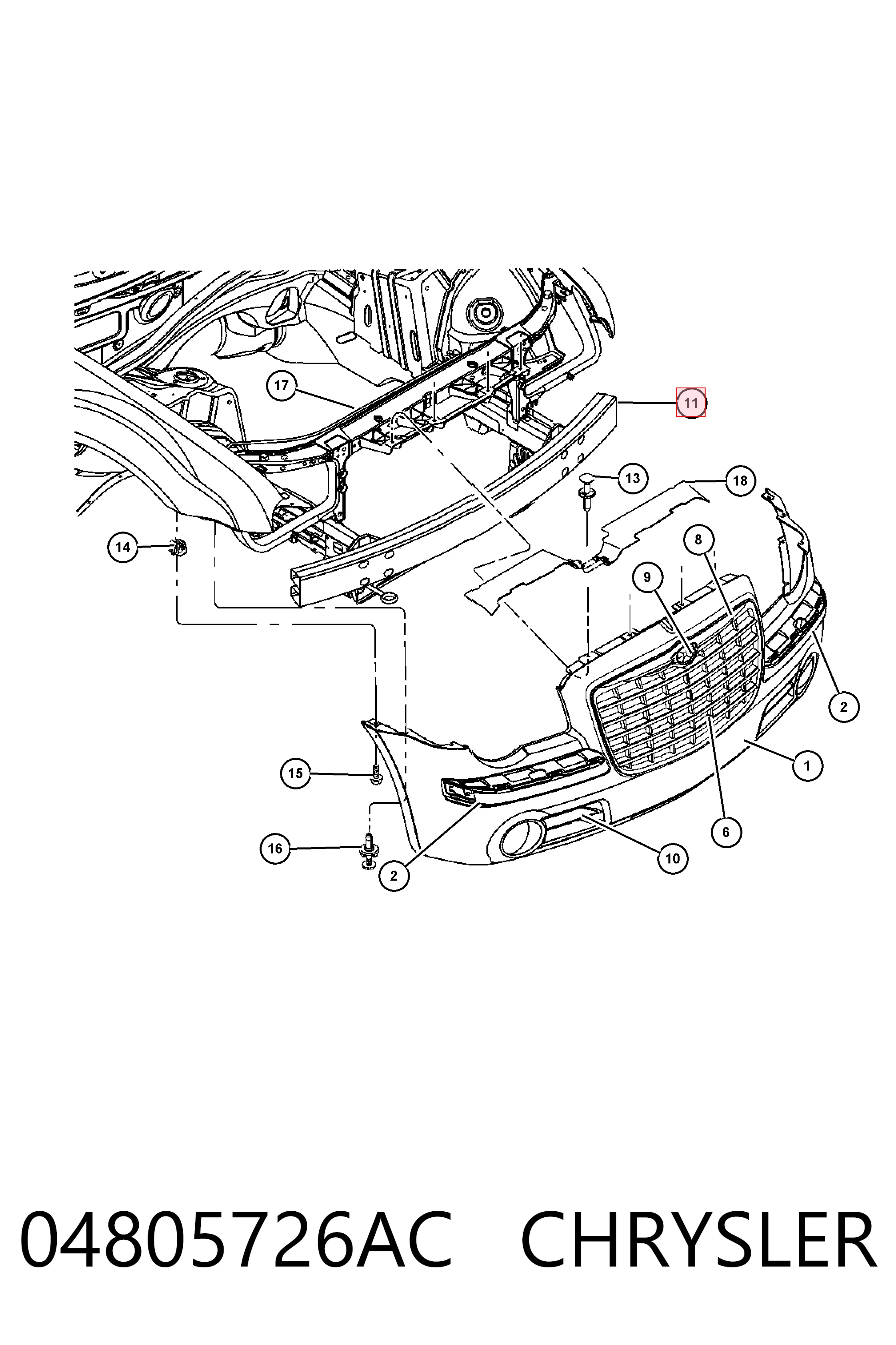 K68100209AF Fiat/Alfa/Lancia Балка бампера переднего