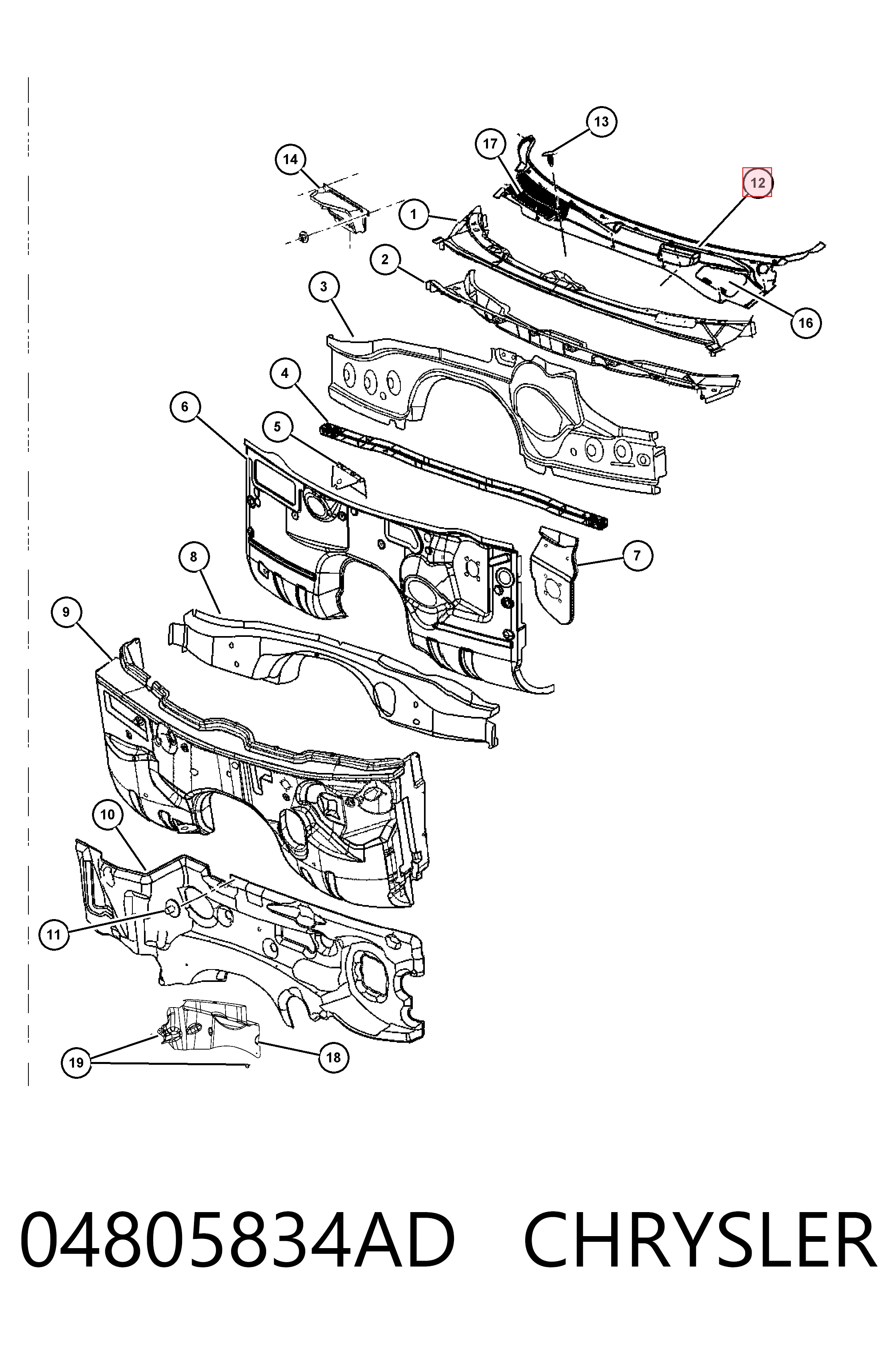 Купить K04805834AA Fiat/Alfa/Lancia 
