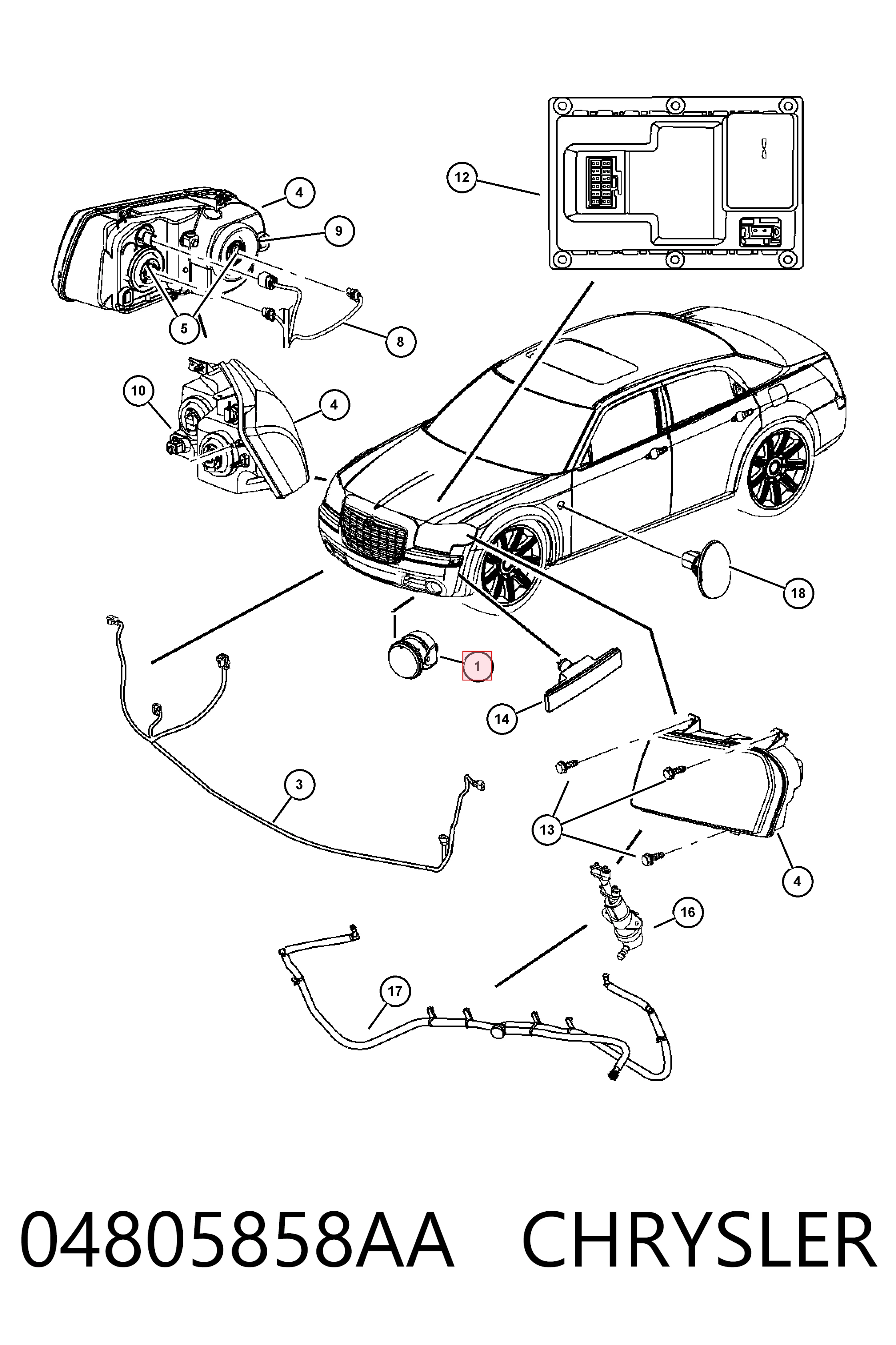 04805858AA Chrysler Противотуманки