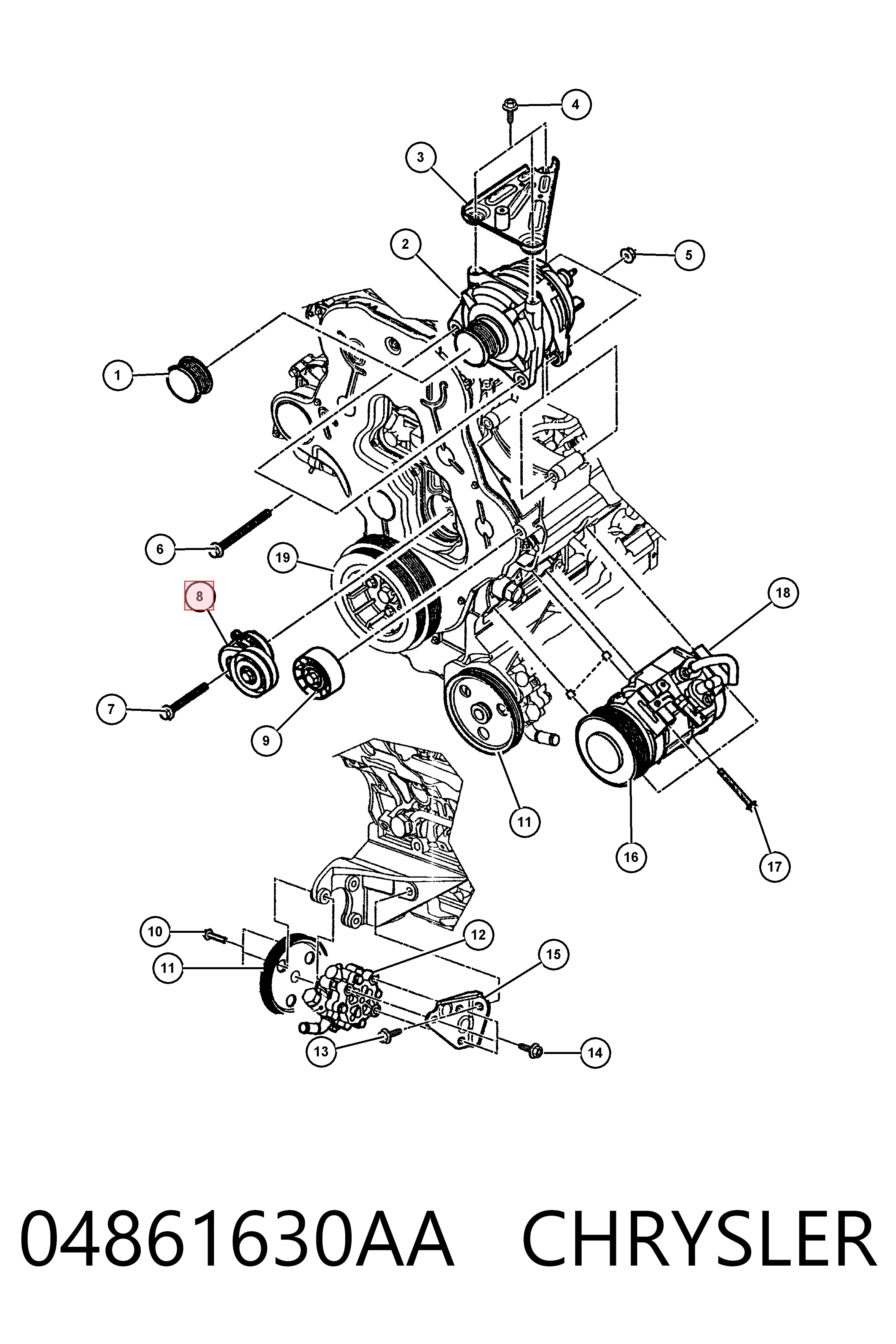 Натяжная планка поликлинового ремня Magneti Marelli MPQ1247