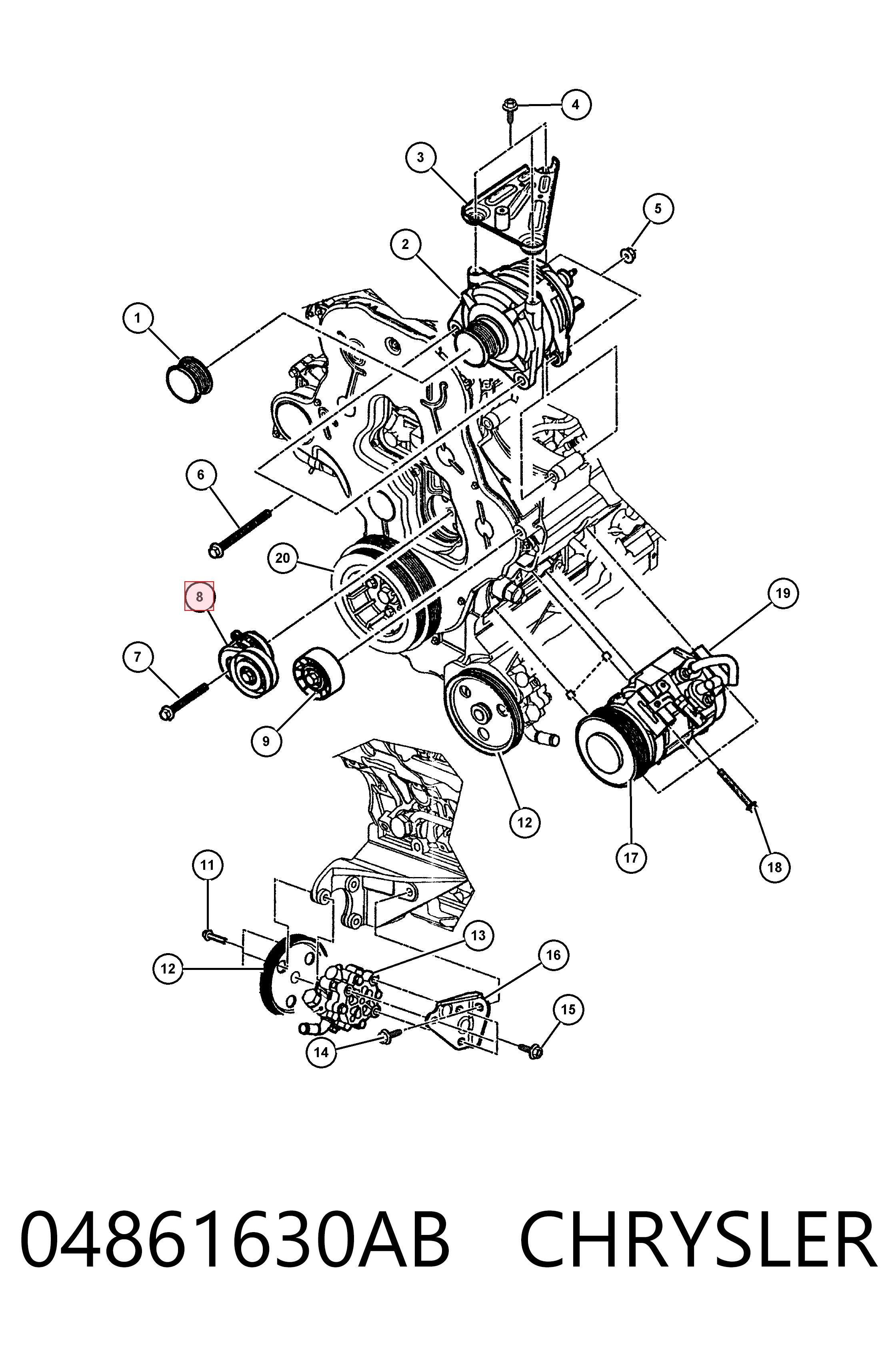 MPQ1247 Magneti Marelli Натяжитель клинового ремня